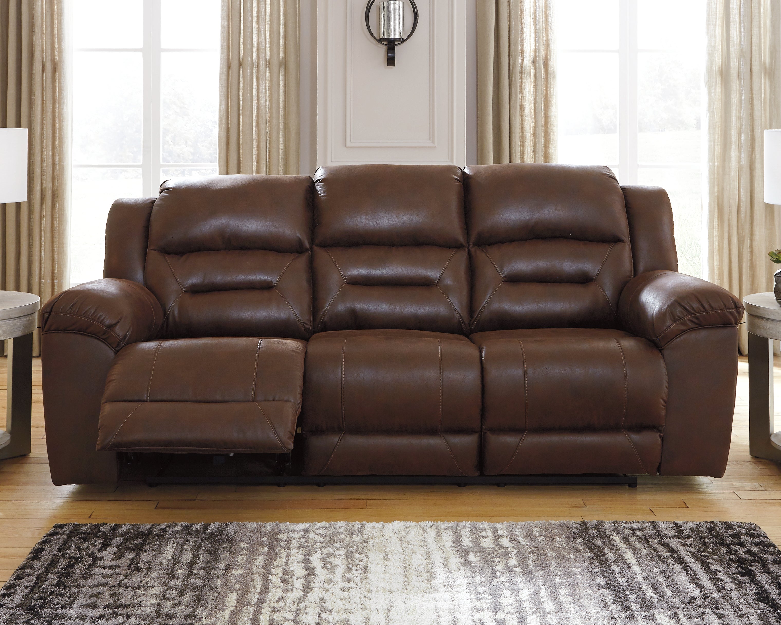 Luxury Living Gallery - Ashley Furniture - Stoneland Living Room - Reclining Power Sofa / Chocolate - 3990487