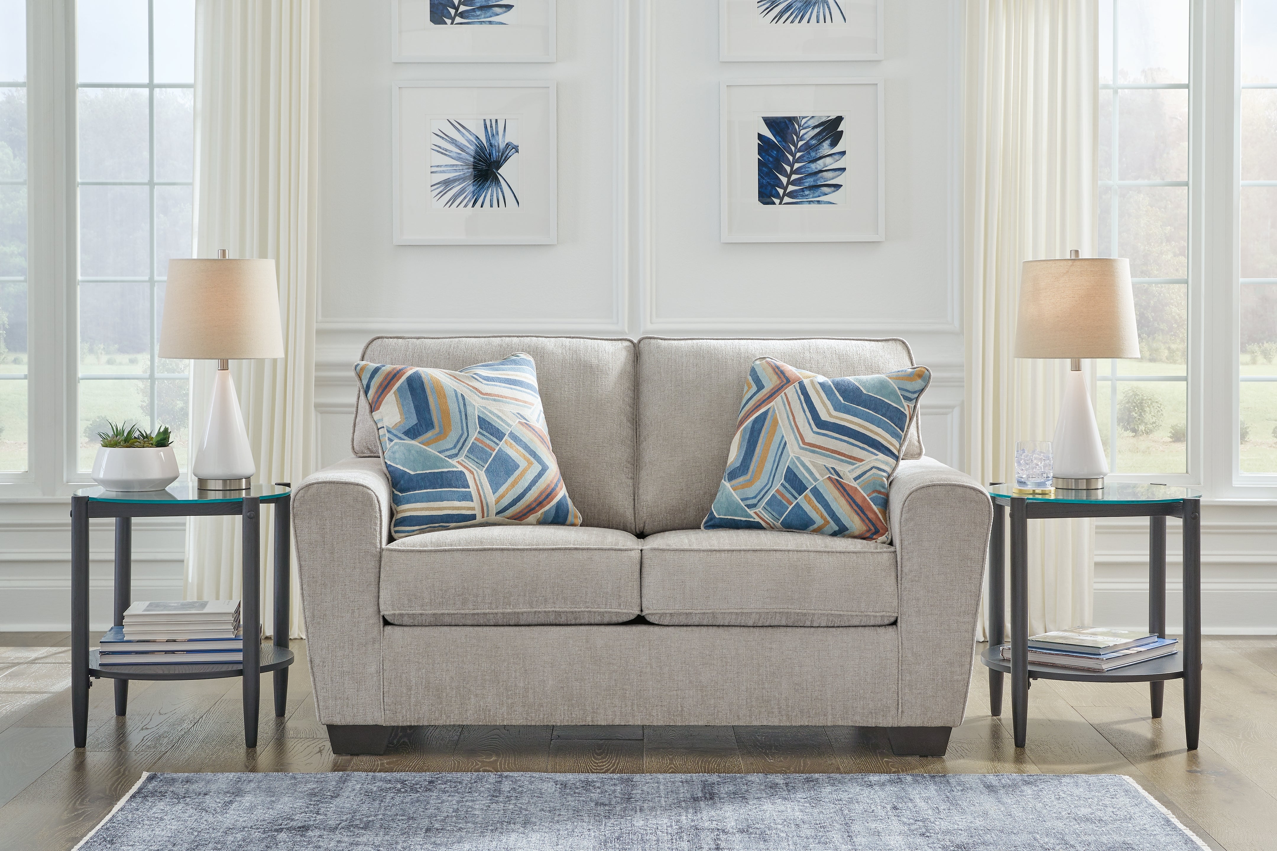 Luxury Living Gallery - Ashley Furniture - Cashton Living Room - Loveseat / Ice - 4060635
