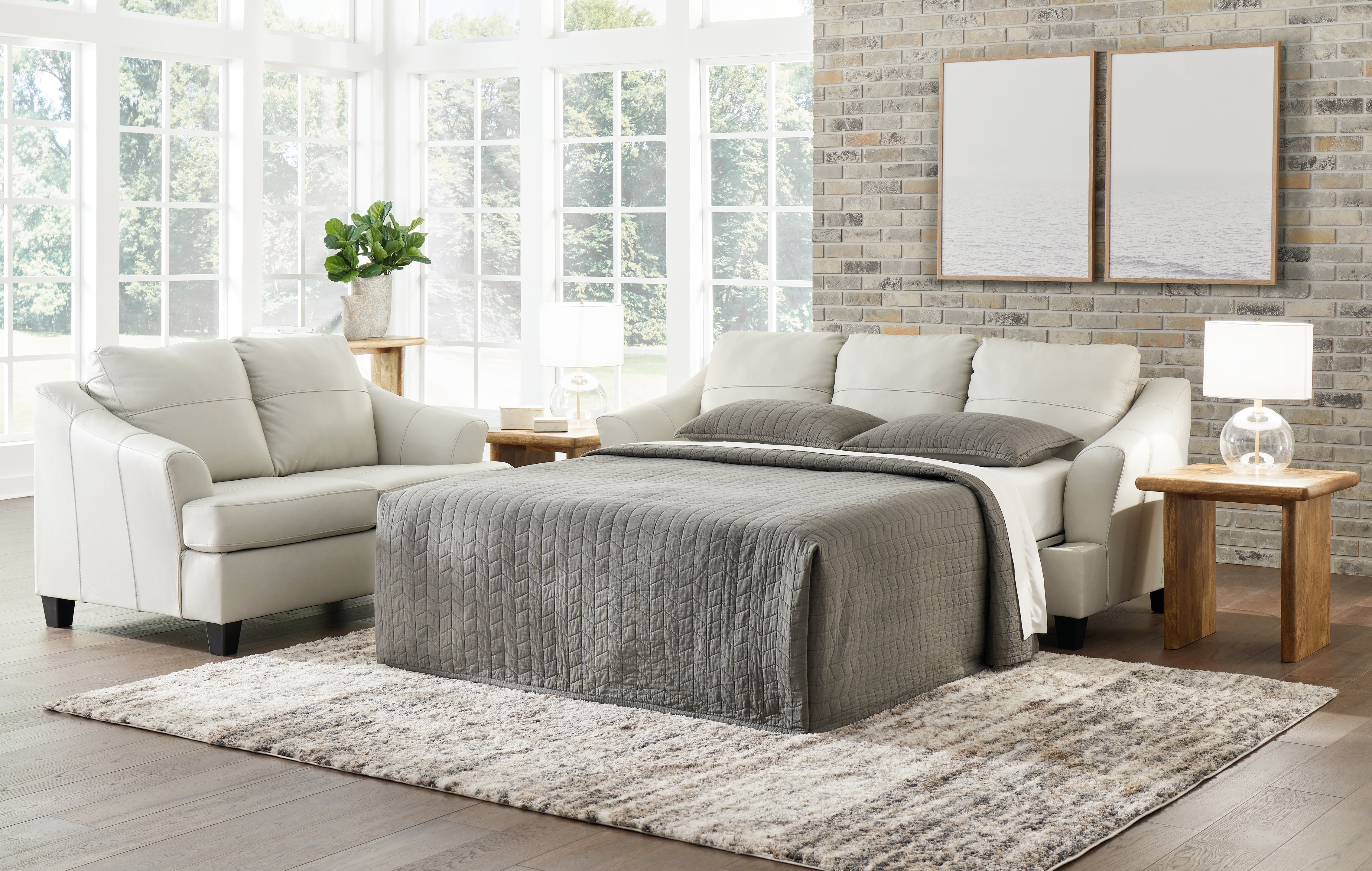 Luxury Living Gallery - Ashley Furniture - Genoa Living Room - Queen Sofa Sleeper / Coconut - 4770439