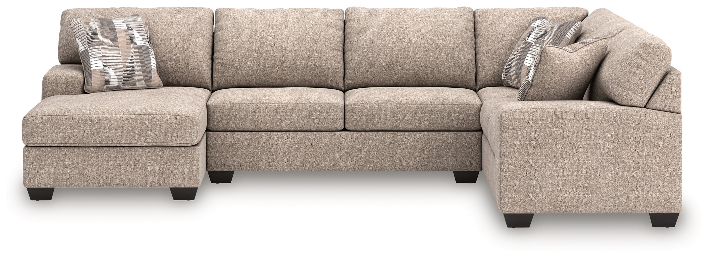 Luxury Living Gallery - Ashley Furniture - Newellen Sectional - RAF 3-Piece Sleeper Sectional with Chaise / Hemp - 48404S5