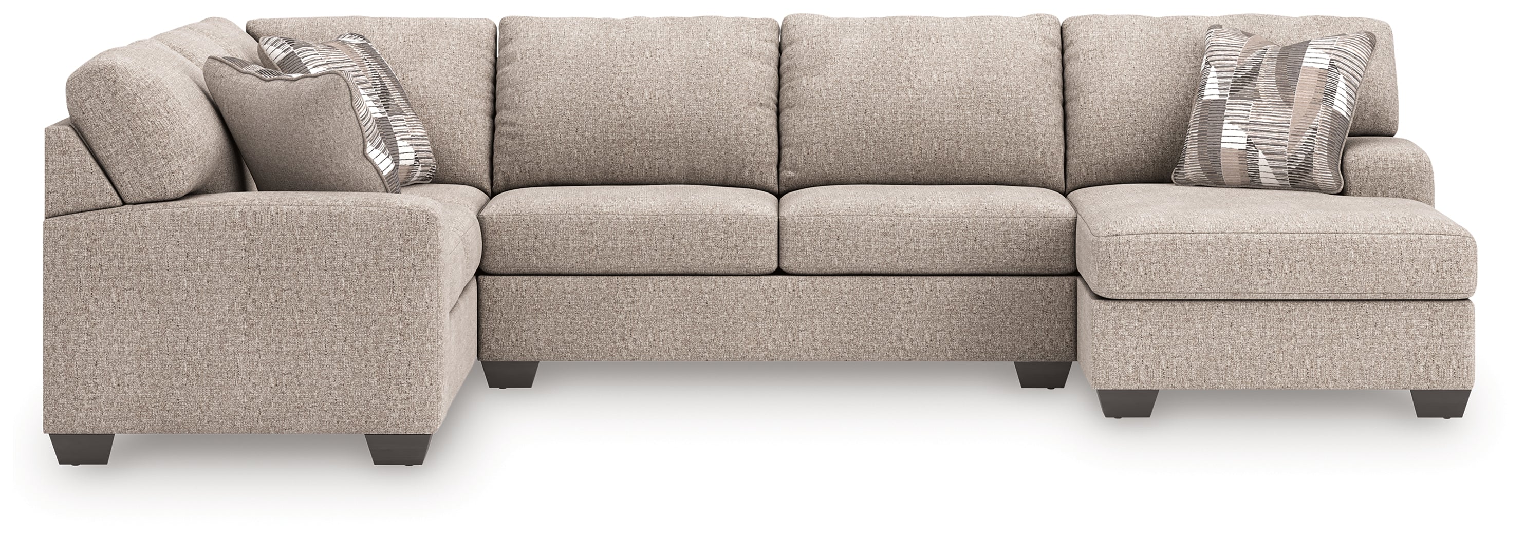 Luxury Living Gallery - Ashley Furniture - Newellen Sectional - LAF 3-Piece Sleeper Sectional with Chaise / Hemp - 48404S6