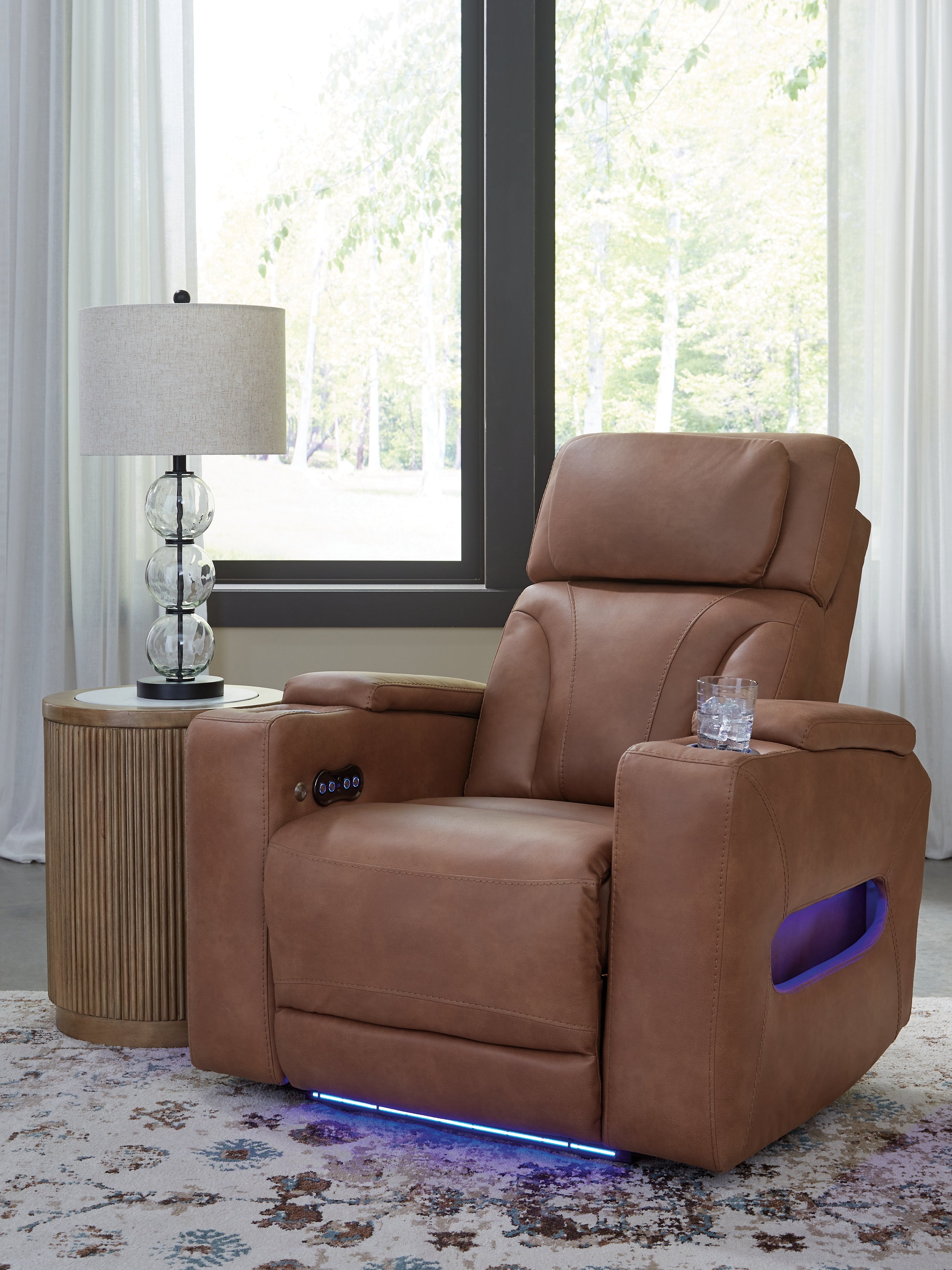 Luxury Living Gallery - Ashley Furniture - Clean-Slate Living Room - PWR Recliner/ADJ Headrest / Caramel - PC5010113