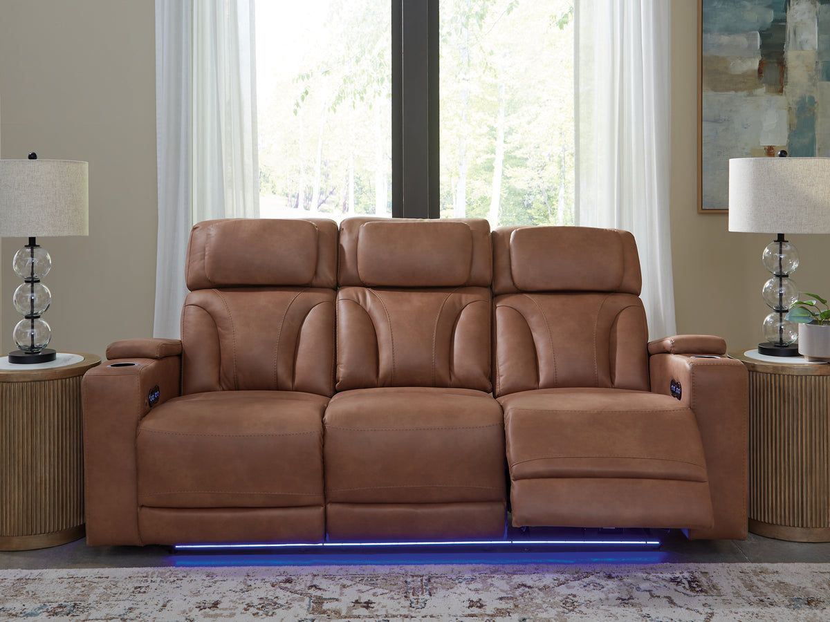 Luxury Living Gallery - Ashley Furniture - Clean-Slate Living Room - PWR REC Loveseat/CON/ADJ HDRST / Caramel - PC5010118