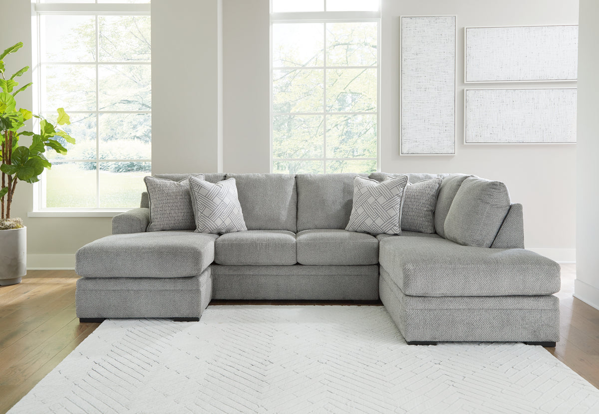 Luxury Living Gallery - Ashley Furniture - Casselbury Sectional - LAF 2-Piece Sectional with Chaise / Cement - 52906S1