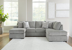 Luxury Living Gallery - Ashley Furniture - Casselbury Sectional - LAF 2-Piece Sectional with Chaise / Cement - 52906S1