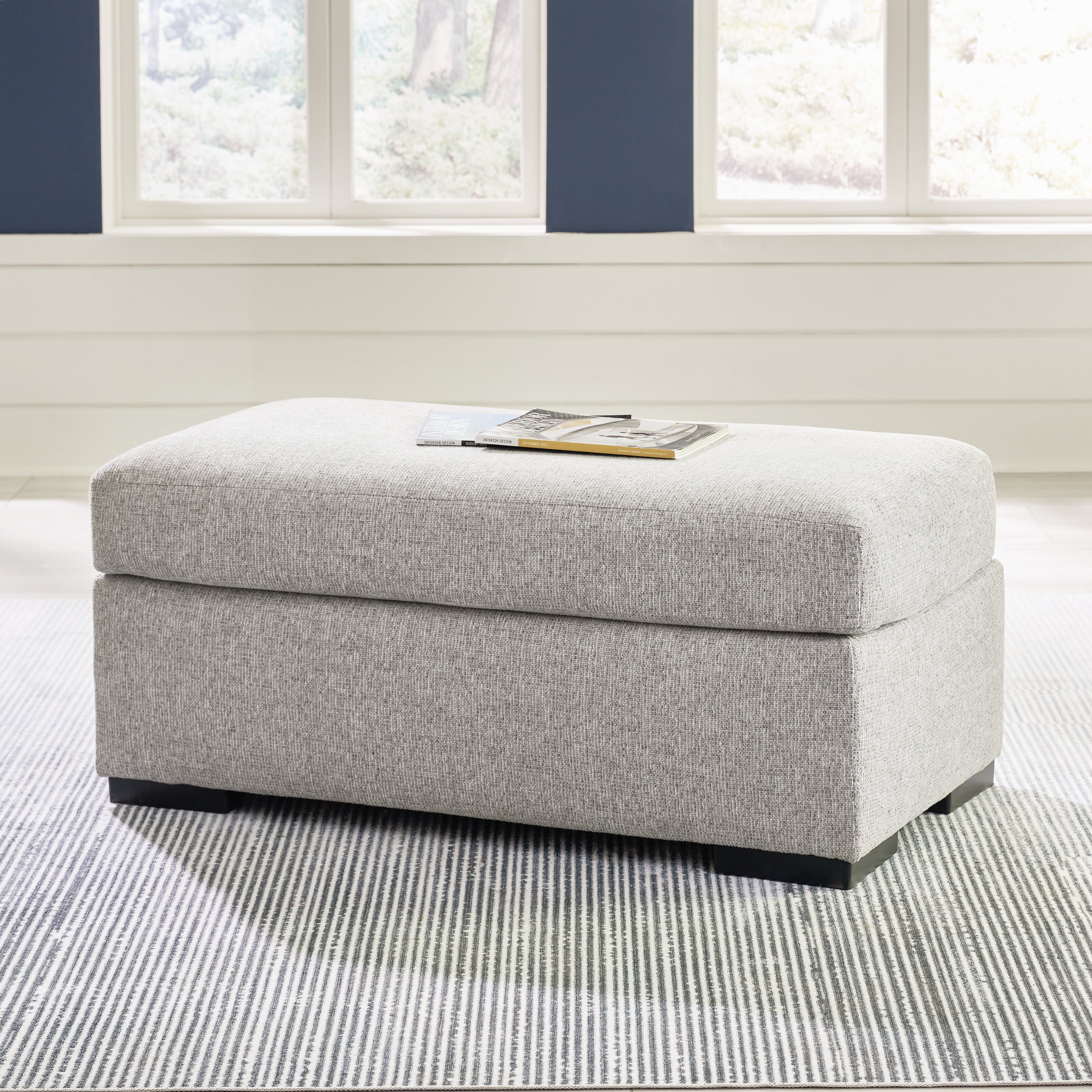 Luxury Living Gallery - Ashley Furniture - Evansley Living Room - Ottoman / Pewter - 5450314