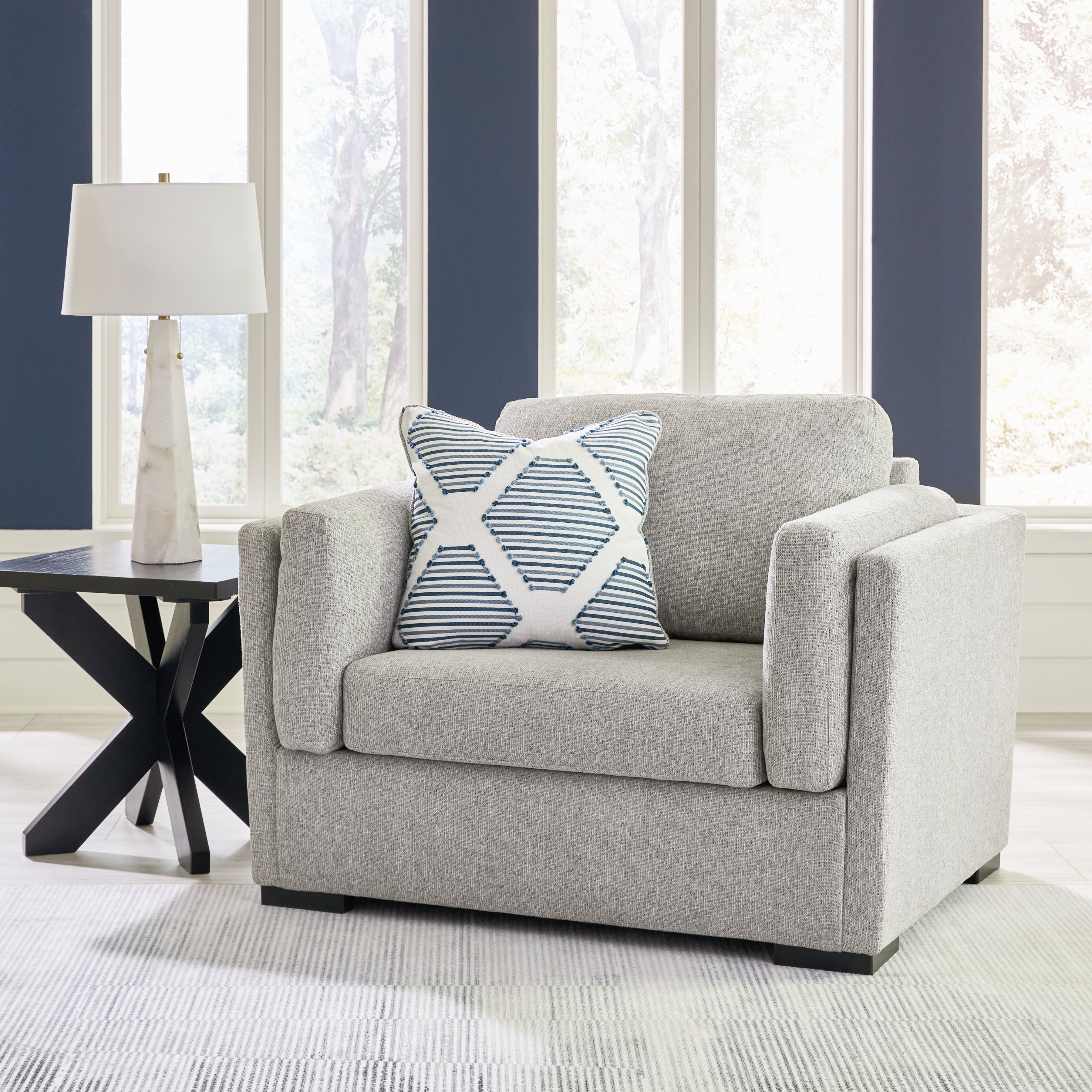 Luxury Living Gallery - Ashley Furniture - Evansley Living Room - Chair and a Half / Pewter - 5450323