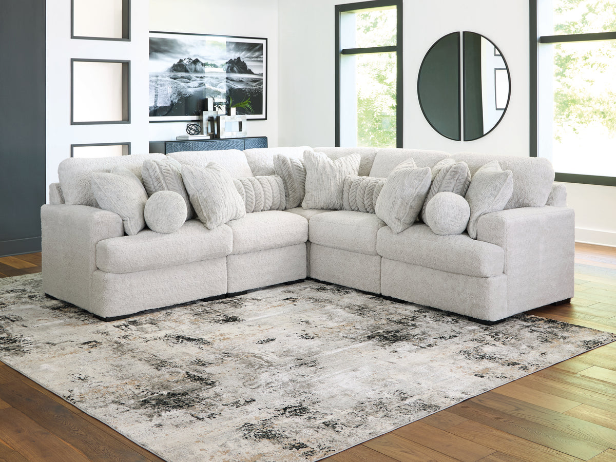 Luxury Living Gallery - Ashley Furniture - Cuddle Plush Sectional - RAF 10-Piece Sectional / Arctic - PC59106S10
