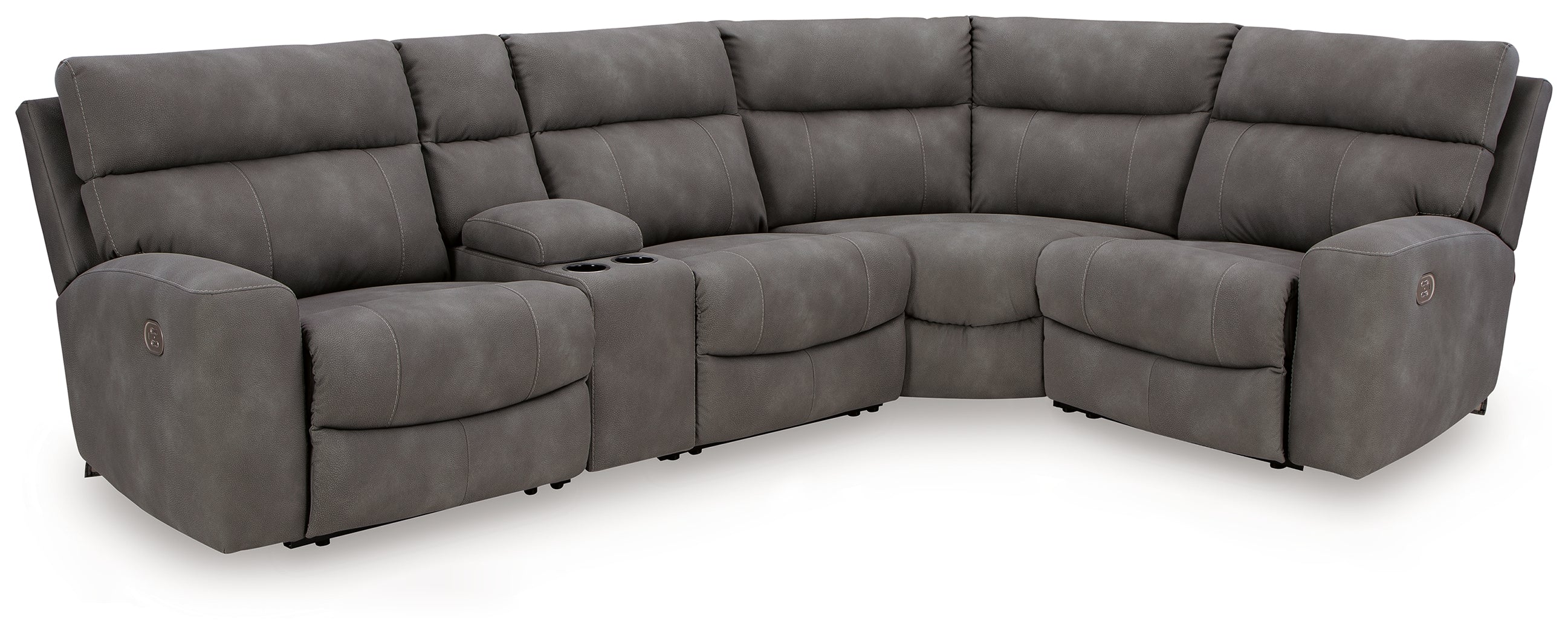 Luxury Living Gallery - Ashley Furniture - Next-Gen DuraPella Sectional - 5-Piece Power Reclining Sectional / Slate - 61003S5