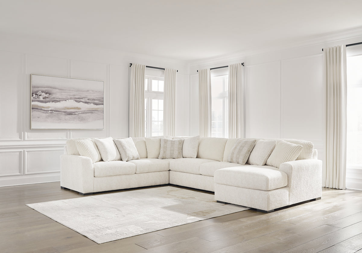 Luxury Living Gallery - Ashley Furniture - Chessington Sectional - LAF 4-Piece Sectional with Chaise / Ivory - 61904S4