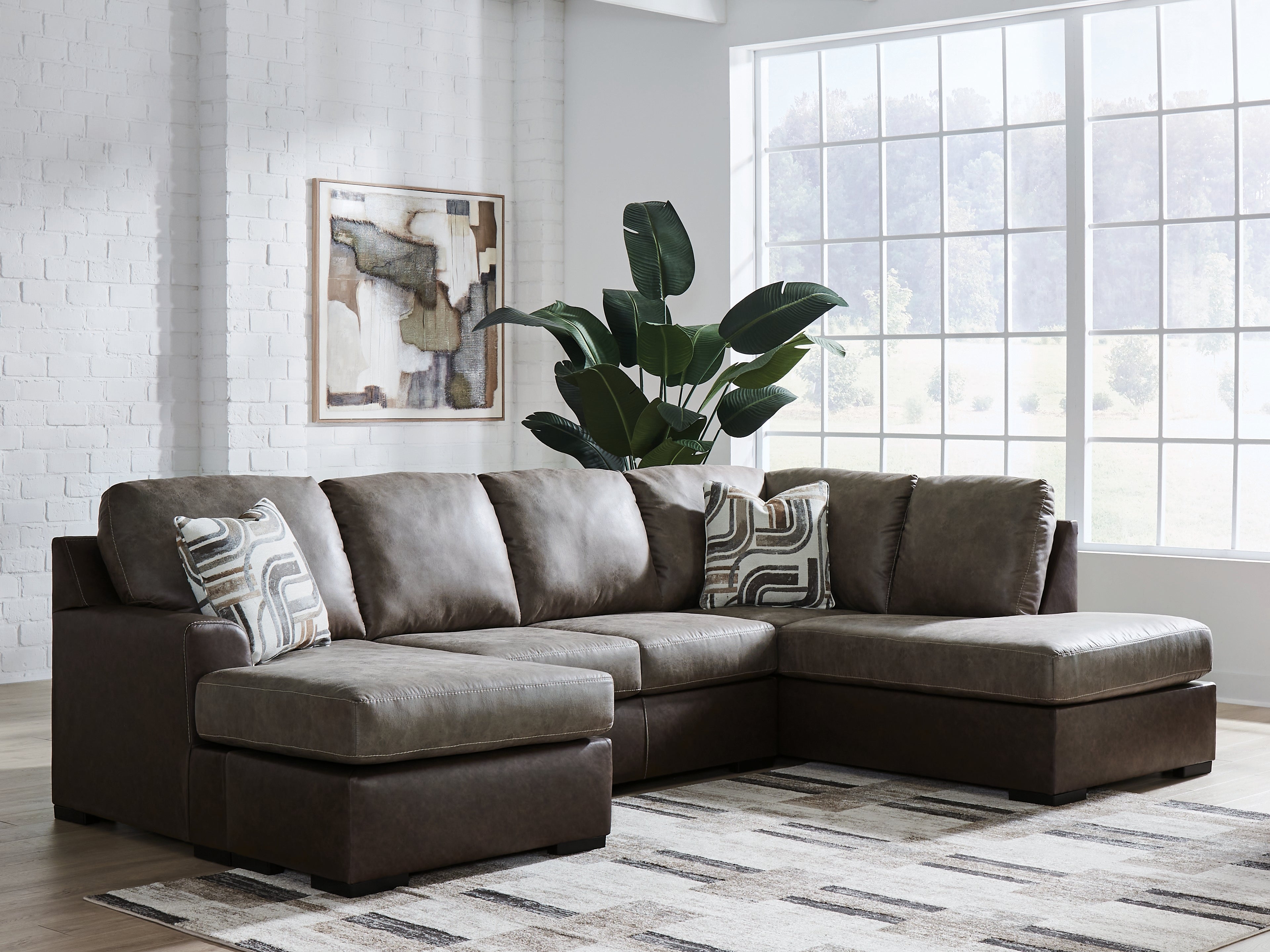Luxury Living Gallery - Ashley Furniture - Castille Way Sectional - LAF 2-Piece Sectional with Chaise / Fossil - PC62703S2