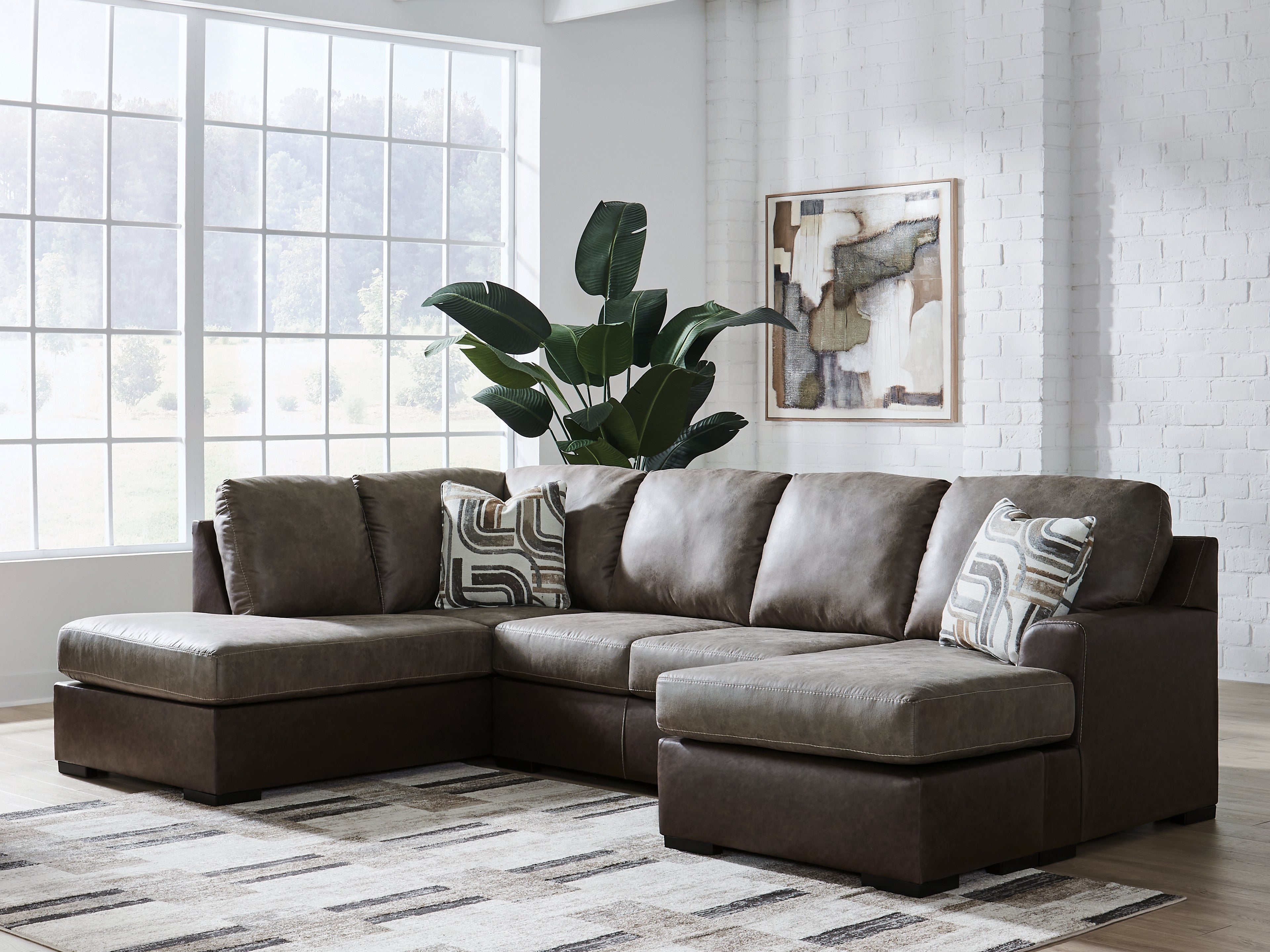 Luxury Living Gallery - Ashley Furniture - Castille Way Sectional - RAF 2-Piece Sectional with Chaise / Fossil - PC62703S1