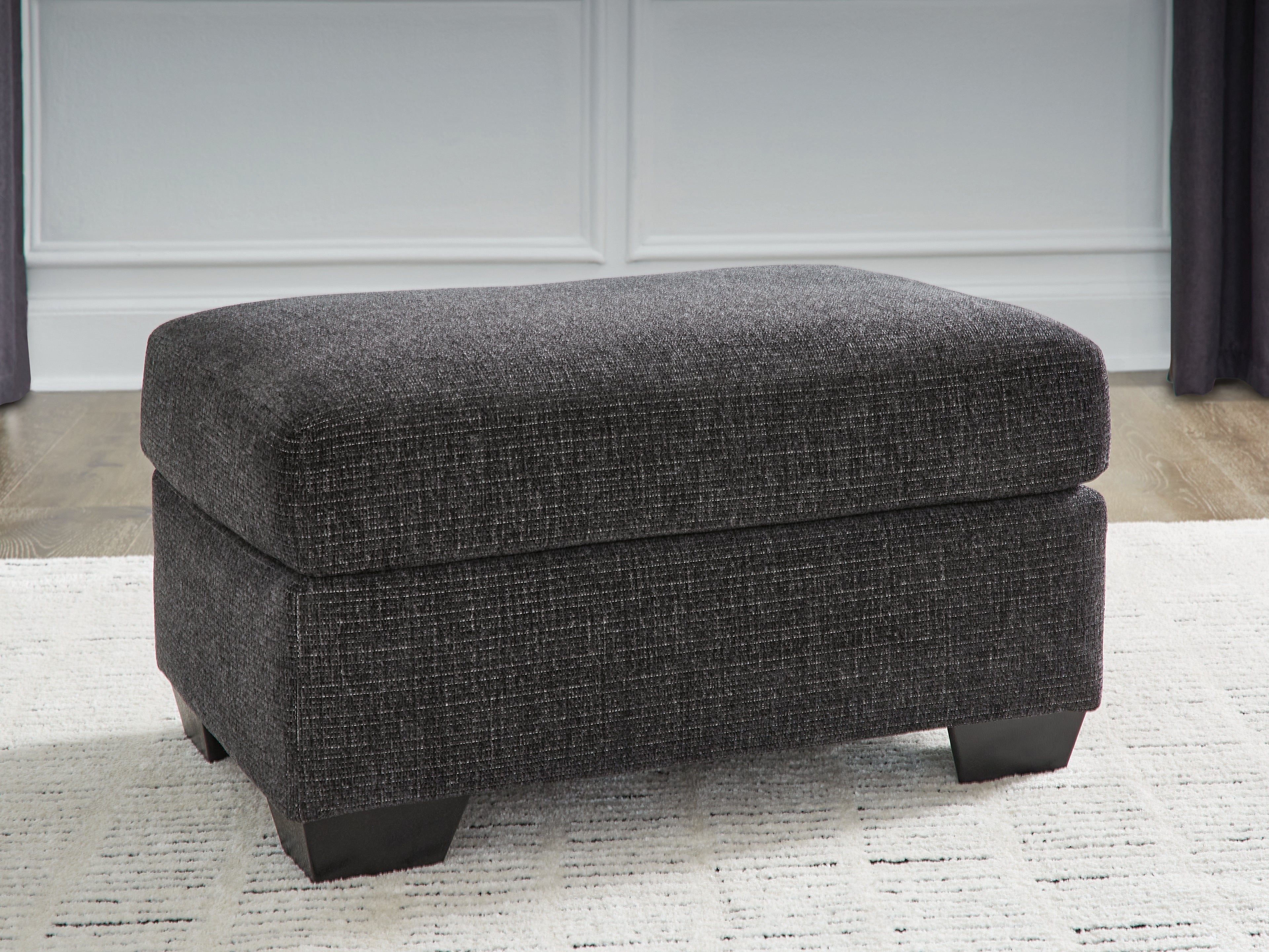 Luxury Living Gallery - Ashley Furniture - Loreo Living Room - Ottoman / Ebony - 6310114