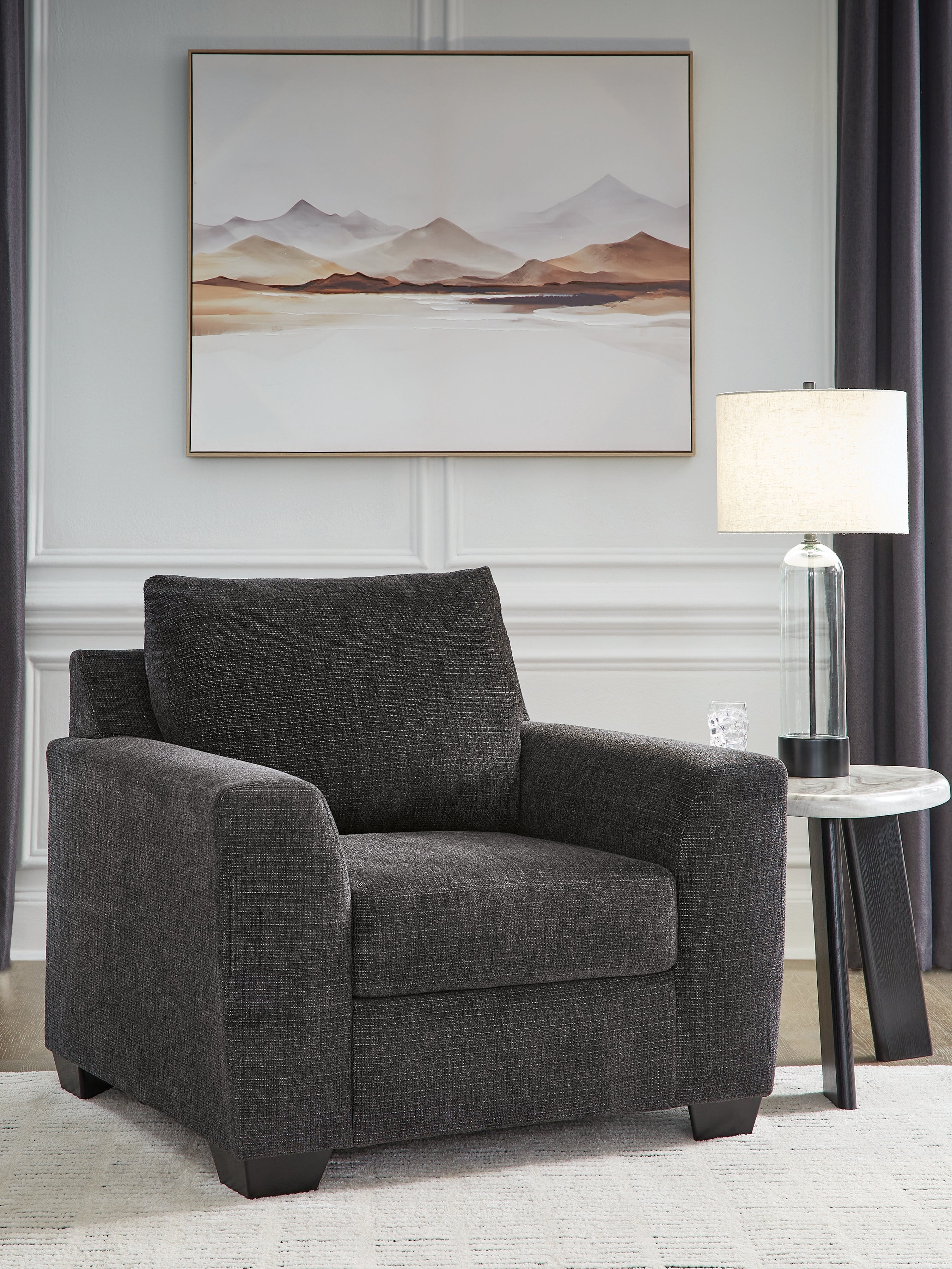 Luxury Living Gallery - Ashley Furniture - Loreo Living Room - Chair / Ebony - 6310120