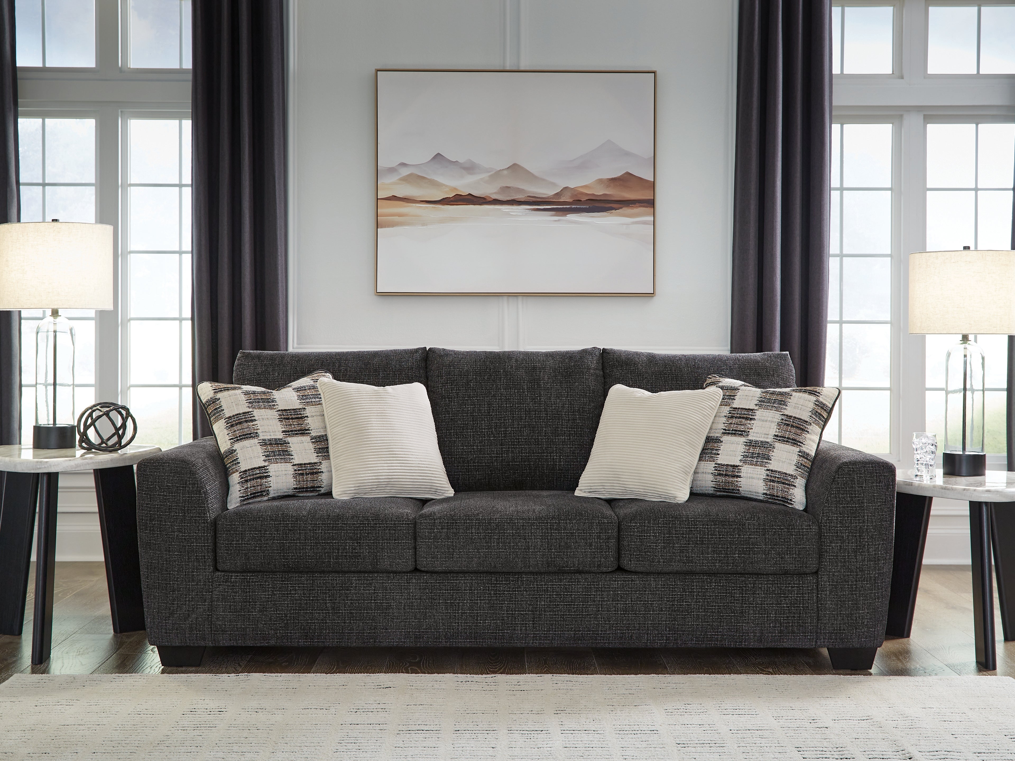 Luxury Living Gallery - Ashley Furniture - Loreo Living Room - Sofa / Ebony - 6310138