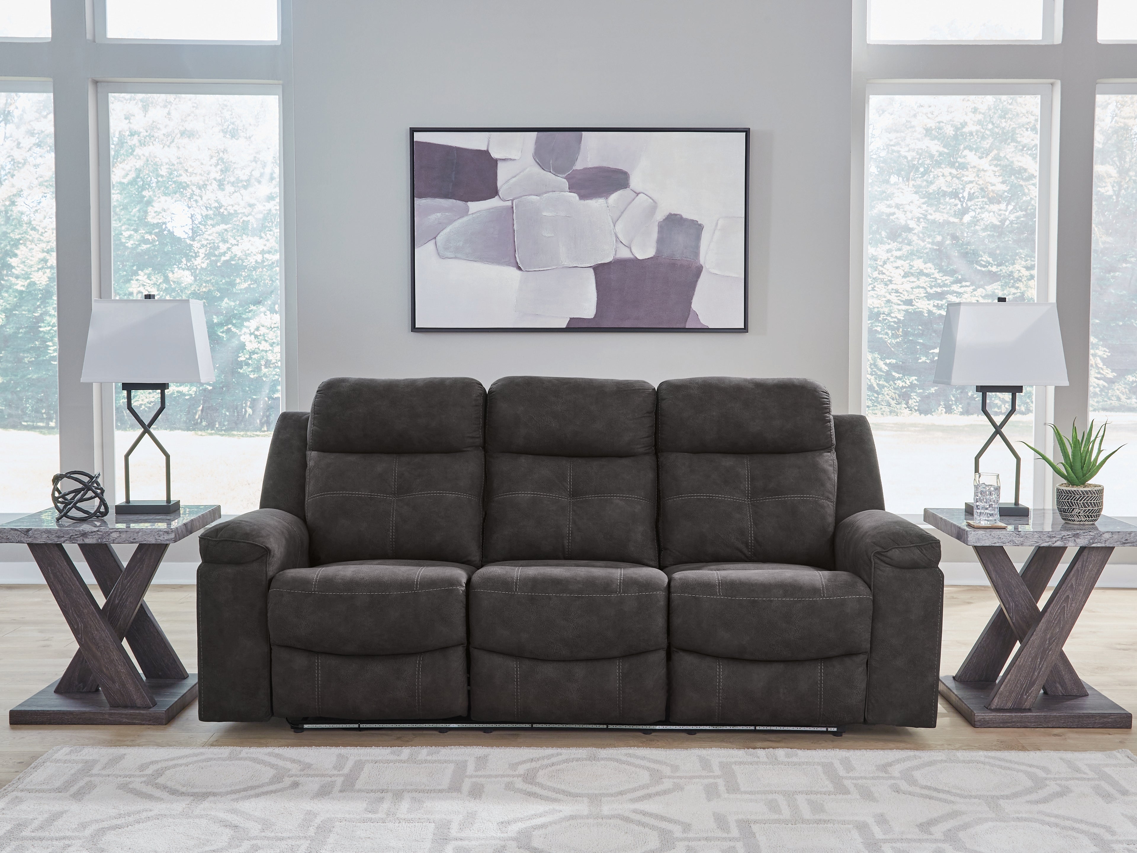 Luxury Living Gallery - Ashley Furniture - Brysonview Living Room - Reclining Sofa / Charcoal - 6360588