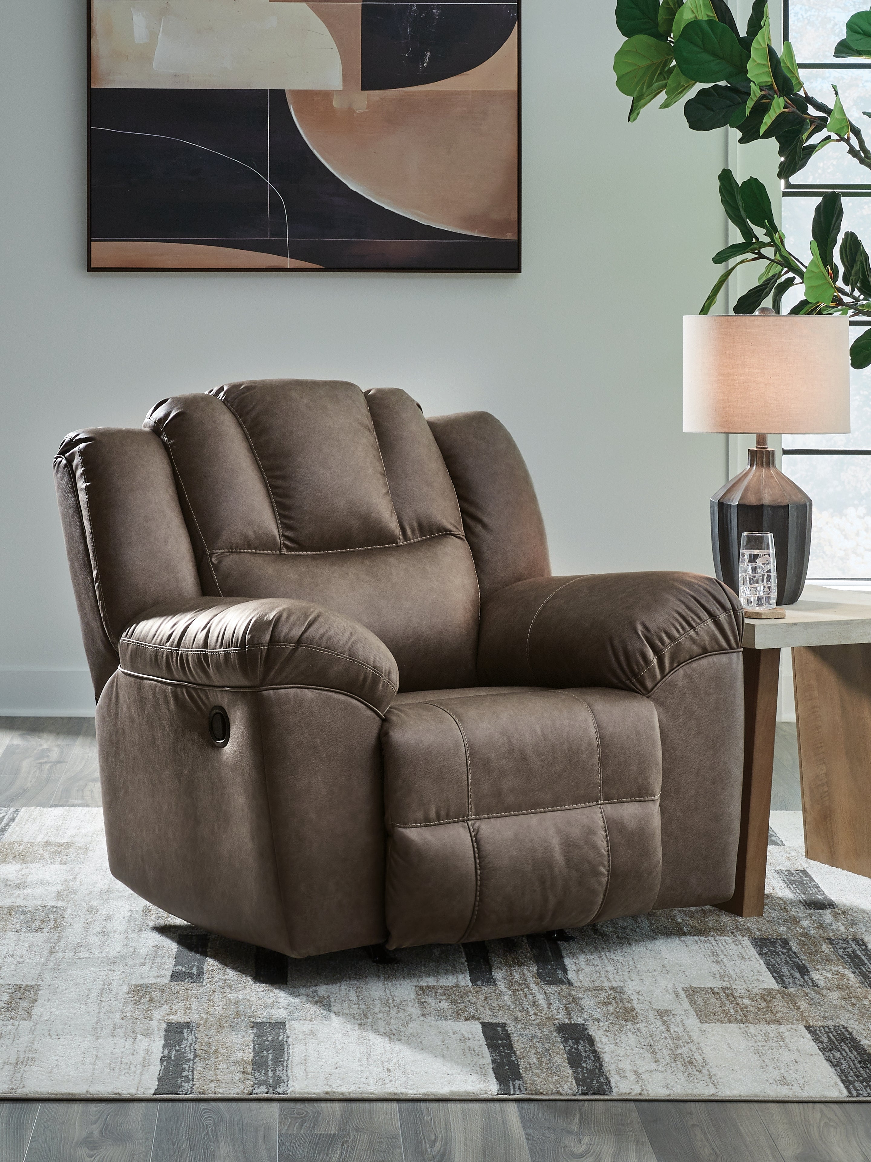 Luxury Living Gallery - Ashley Furniture - Lowilla Living Room - Rocker Recliner / Driftwood - PC6450625