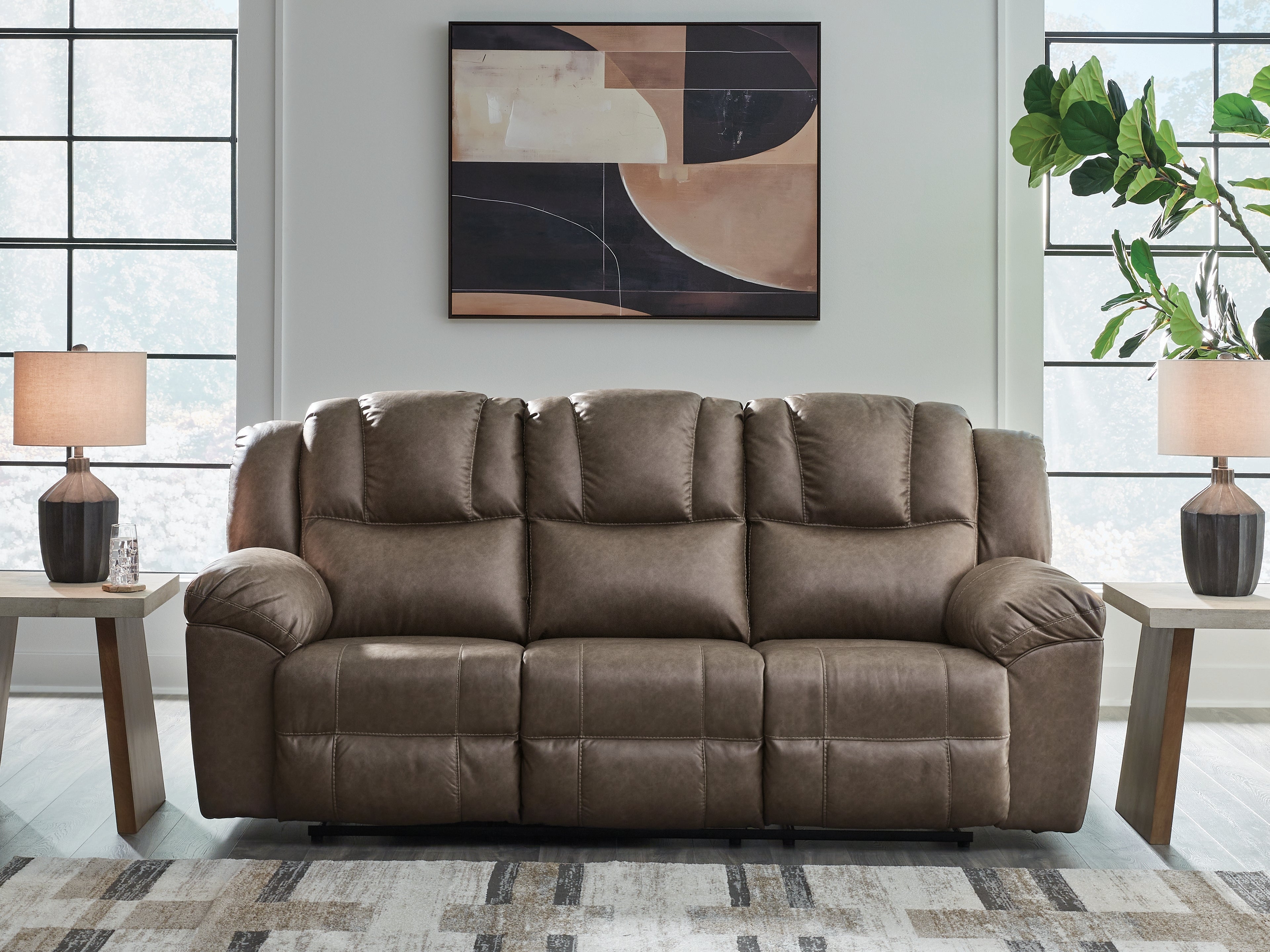 Luxury Living Gallery - Ashley Furniture - Lowilla Living Room - Reclining Sofa / Driftwood - PC6450688