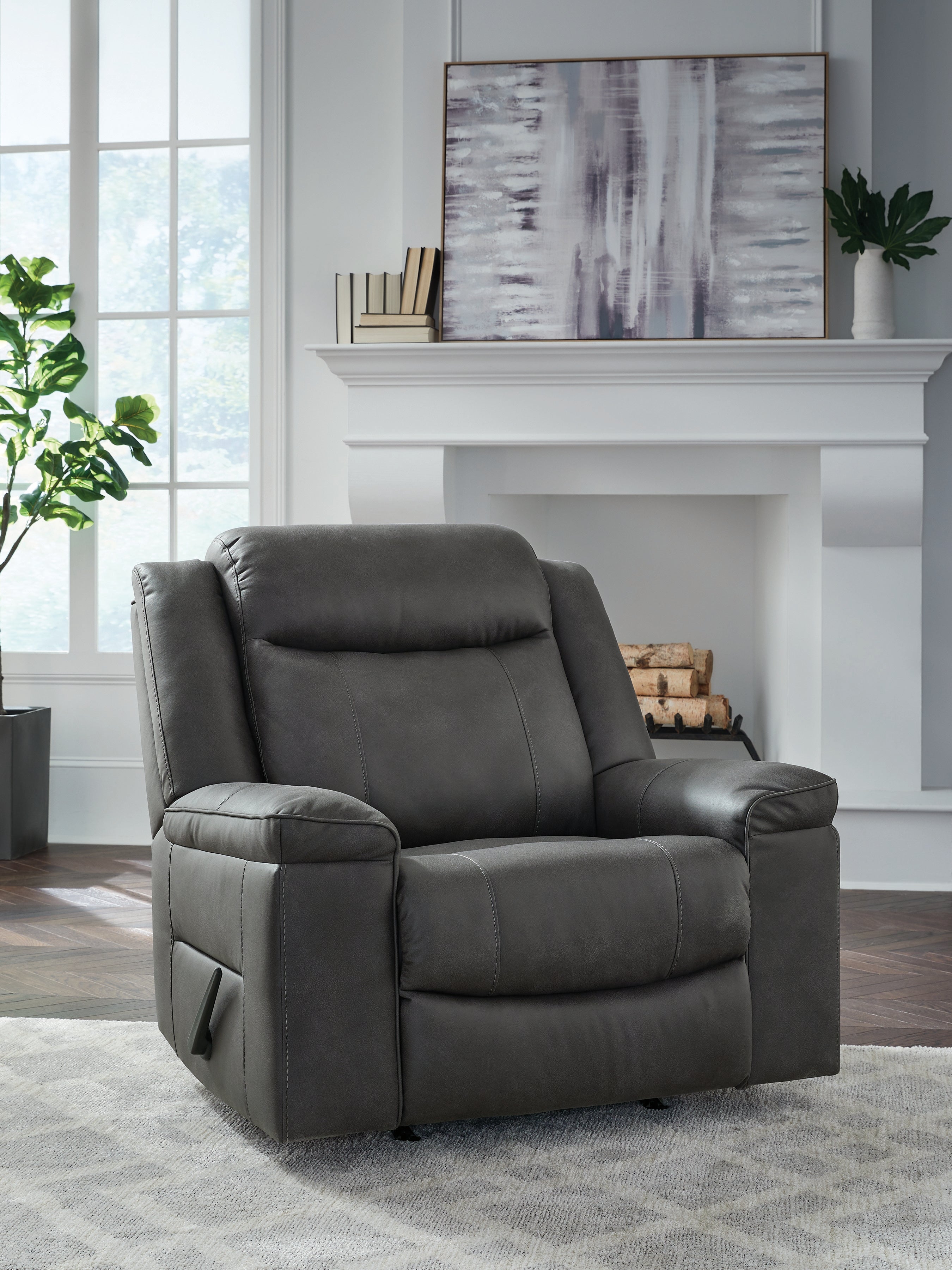 Luxury Living Gallery - Ashley Furniture - Status Check Living Room - Rocker Recliner / Shadow - PC6530725