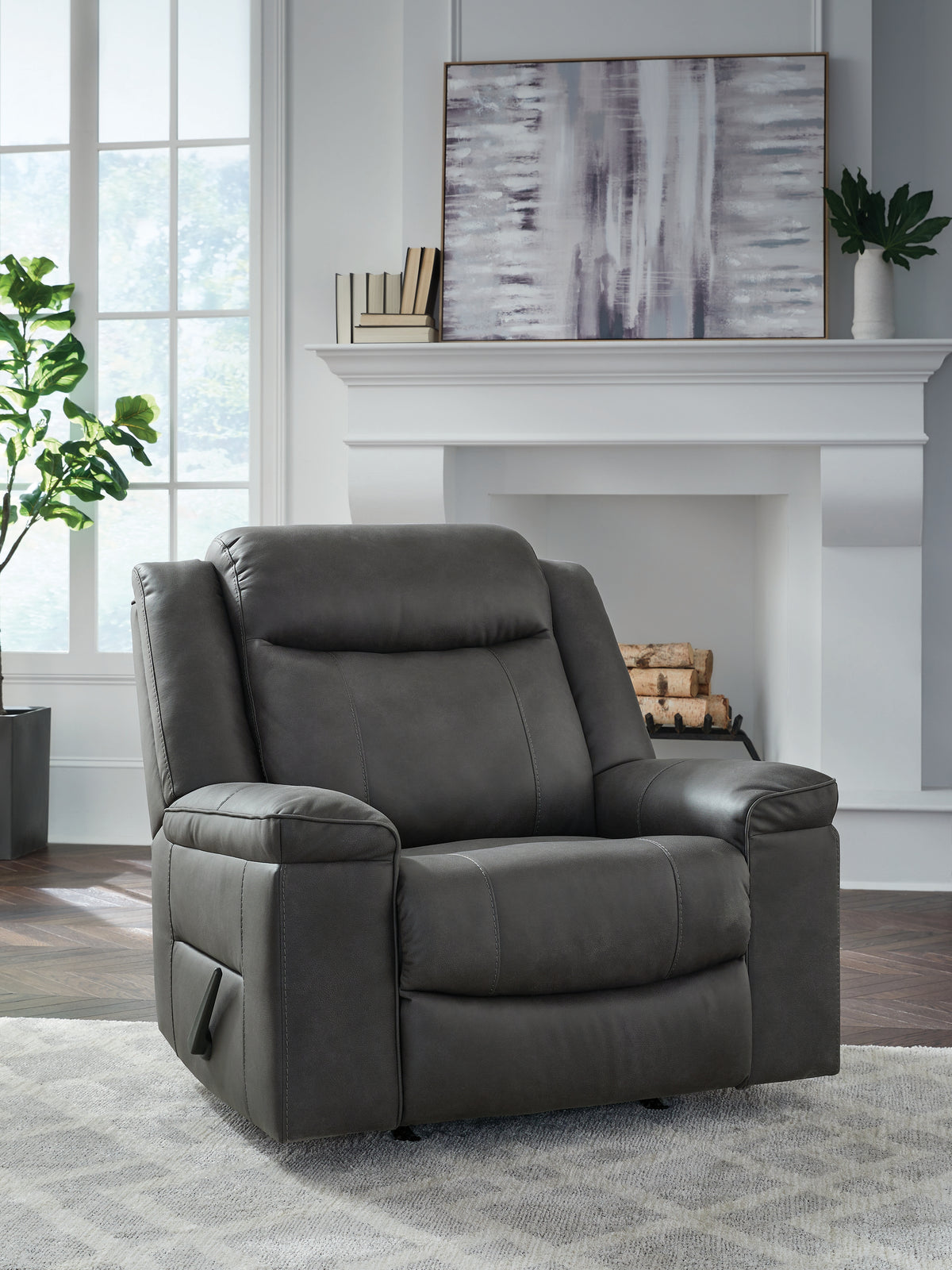 Luxury Living Gallery - Ashley Furniture - Status Check Living Room - Rocker Recliner / Shadow - PC6530725