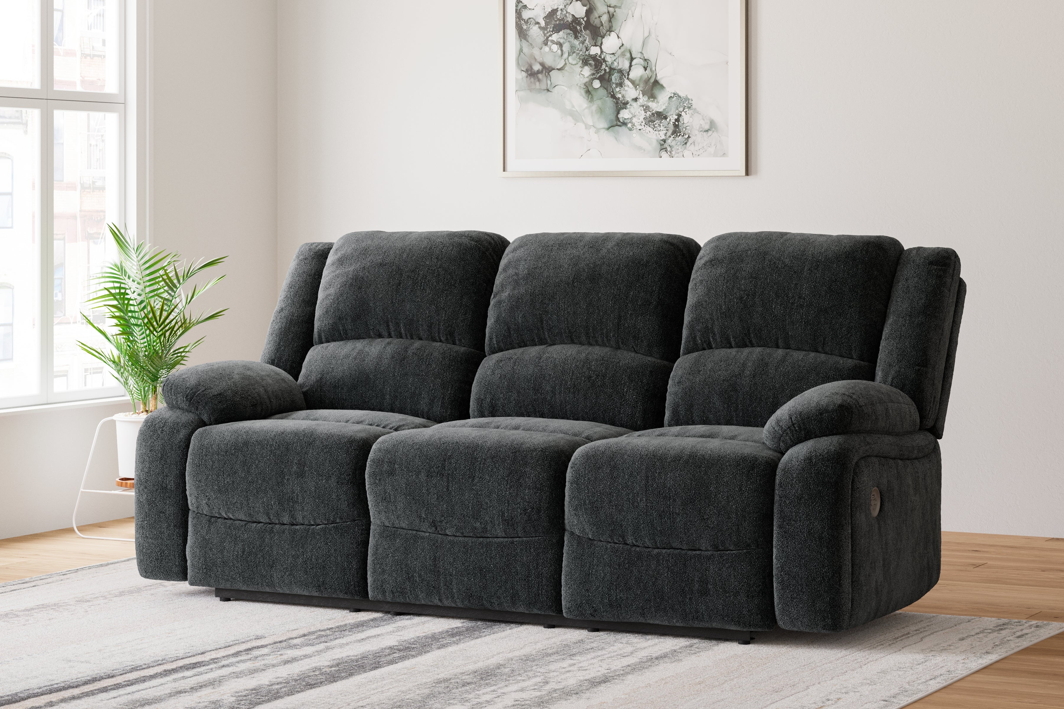 Luxury Living Gallery - Ashley Furniture - Draycoll Living Room - Reclining Power Sofa / Slate - 7650487