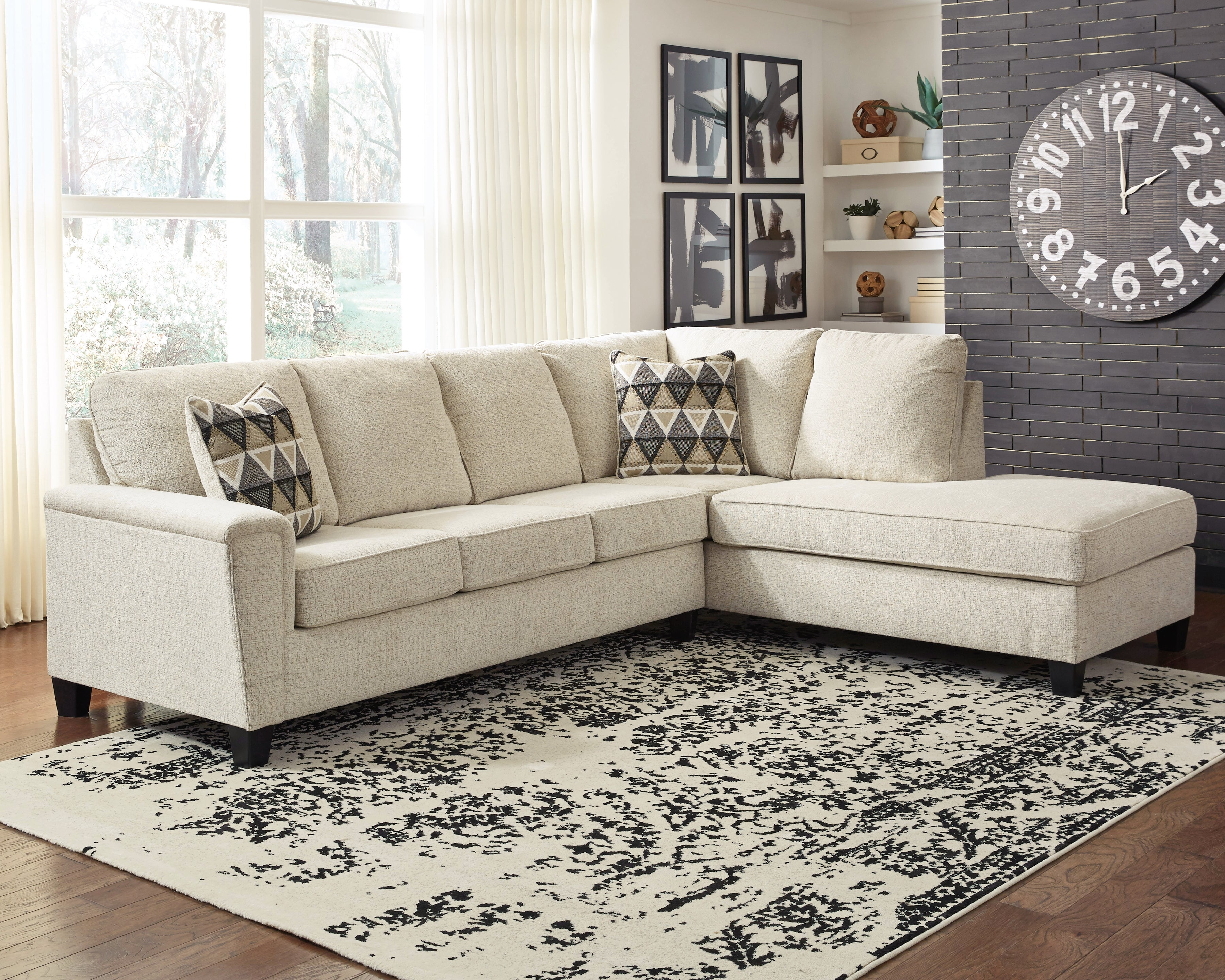 Luxury Living Gallery - Ashley Furniture - Abinger Sectional - LAF 2-Piece Sectional with Chaise / Natural - 83904S2
