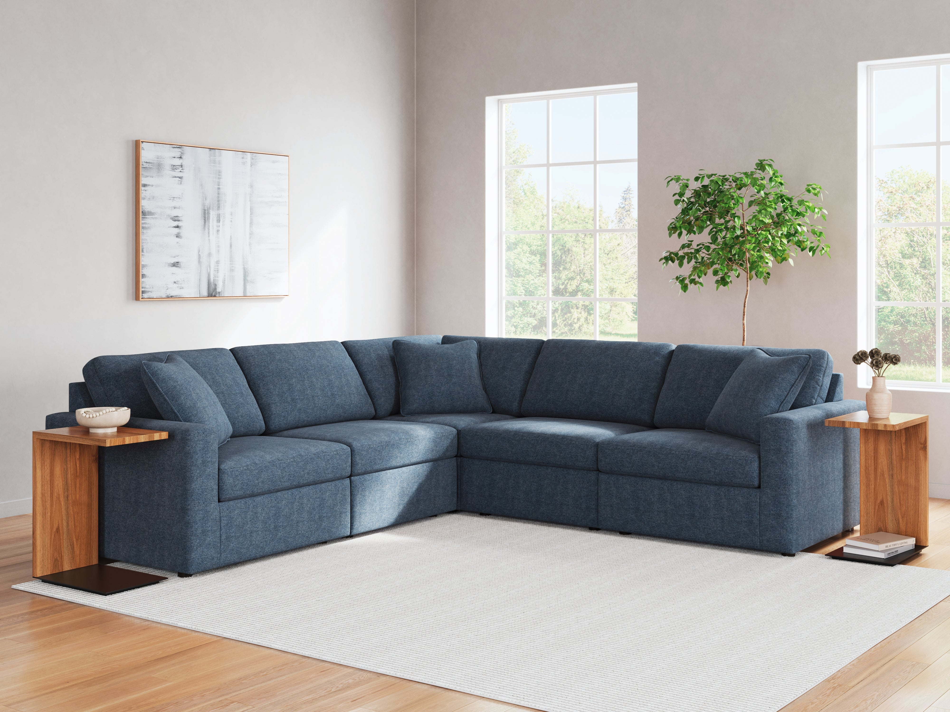 Luxury Living Gallery - Ashley Furniture - Modmax Sectional - RAF 5-Piece Sectional / Ink - 92101S6