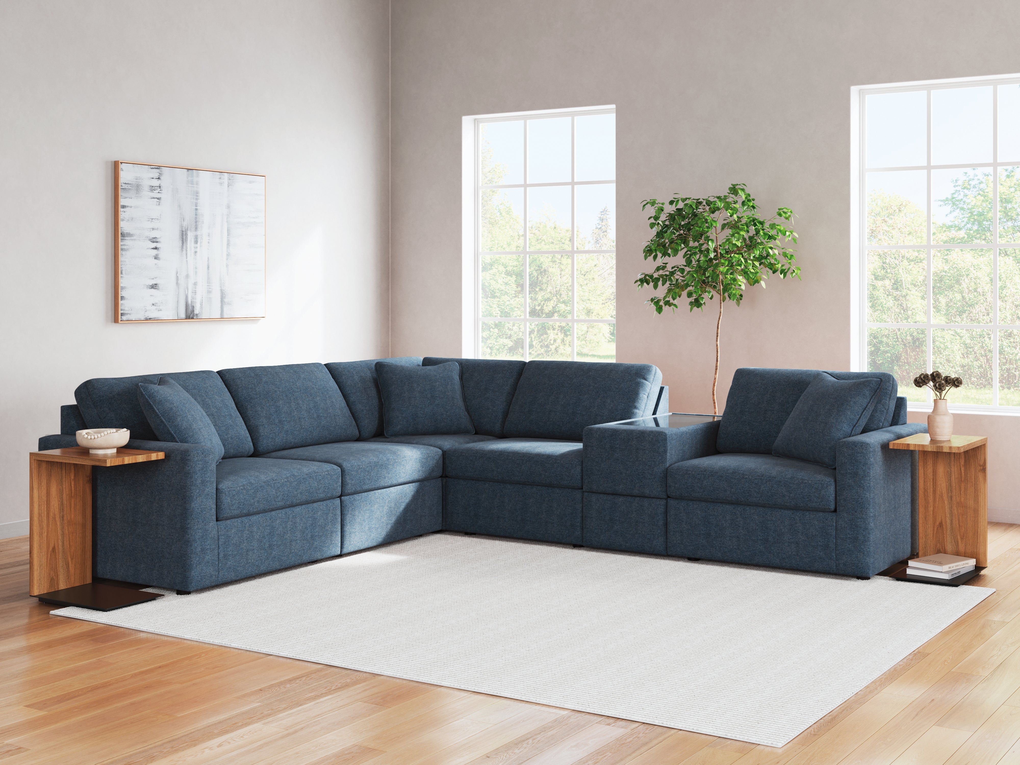 Luxury Living Gallery - Ashley Furniture - Modmax Sectional - RAF 6-Piece Sectional / Ink - 92101S7