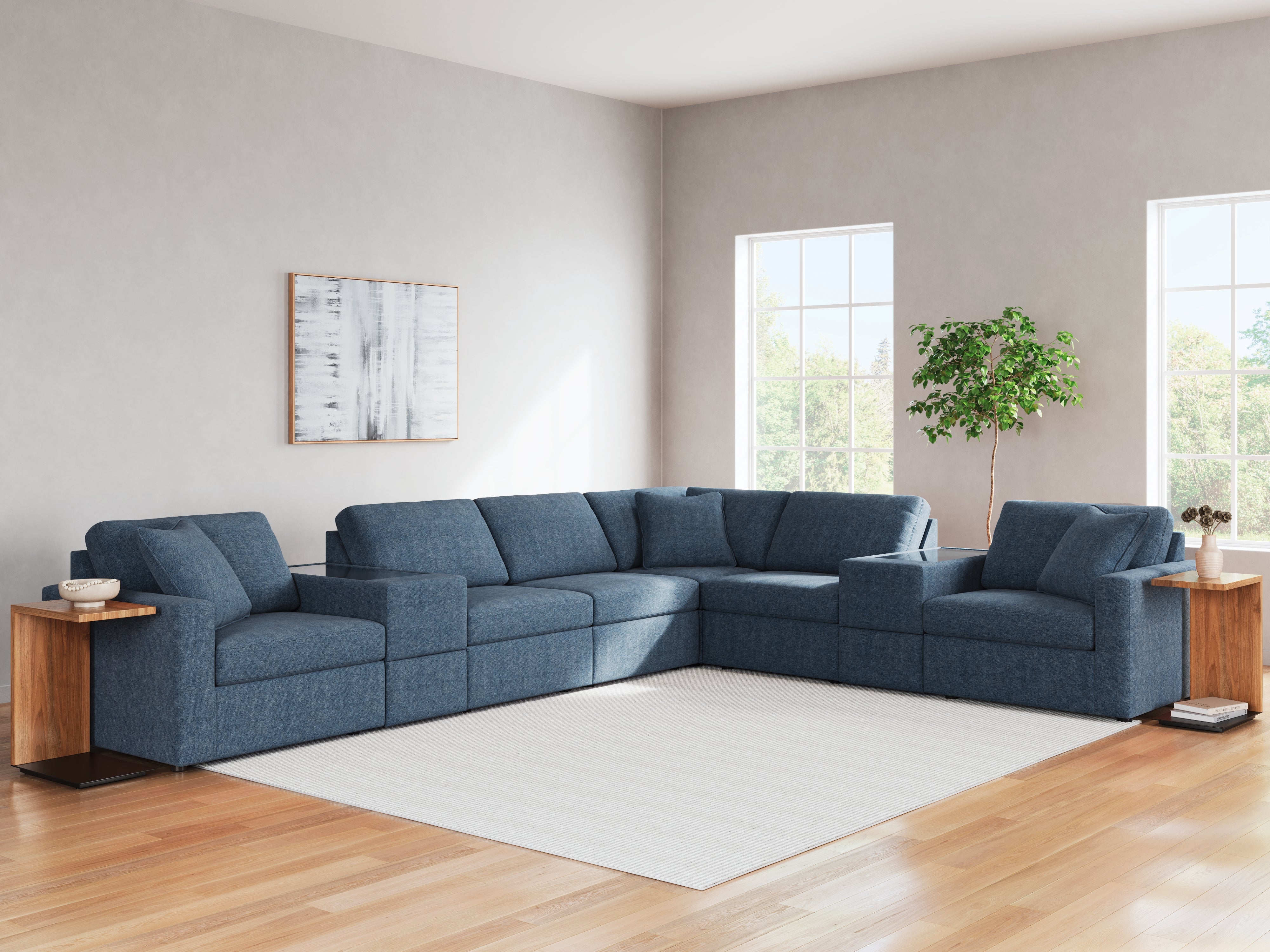 Luxury Living Gallery - Ashley Furniture - Modmax Sectional - RAF 8-Piece Sectional / Ink - 92101S11