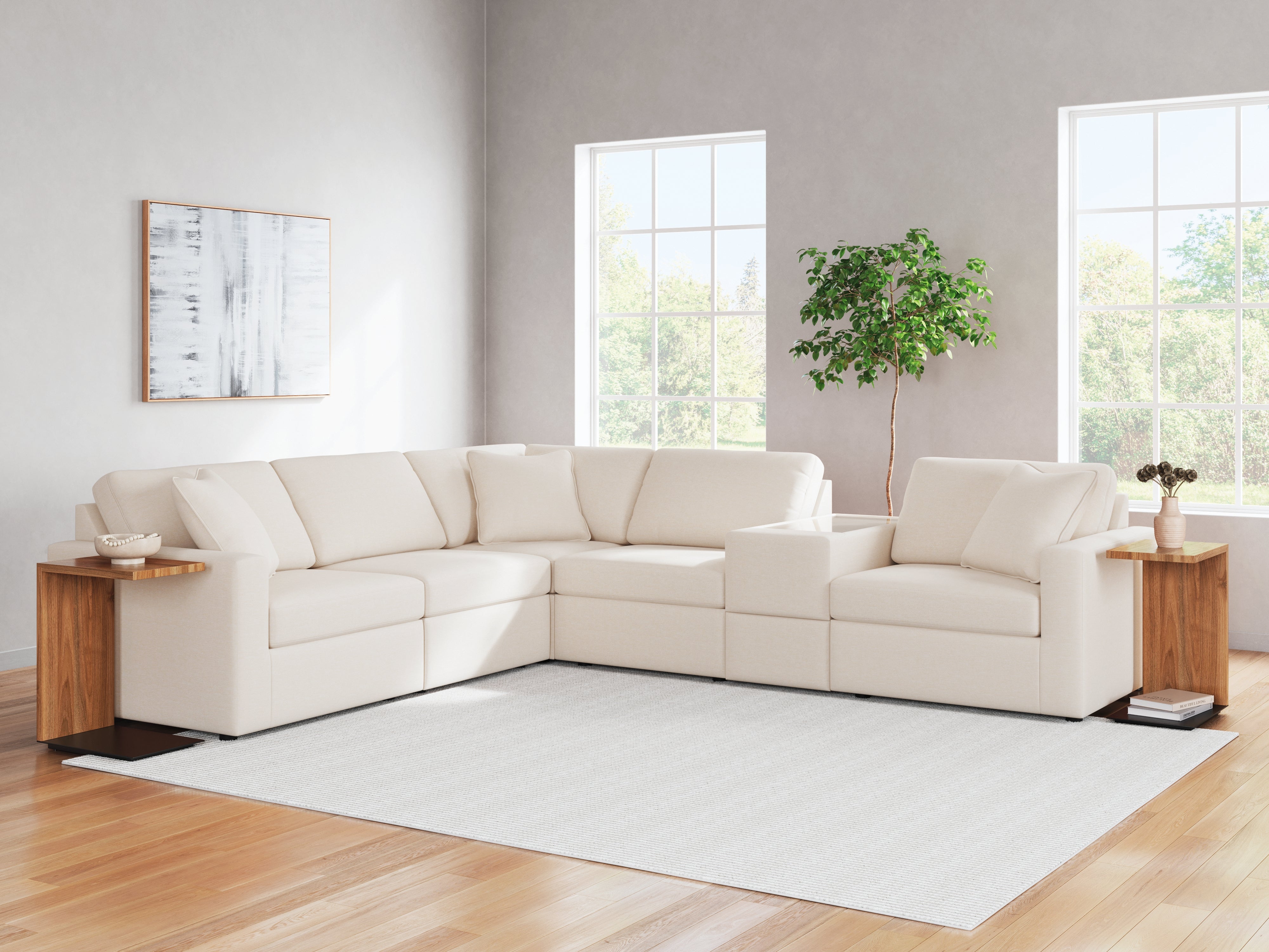 Luxury Living Gallery - Ashley Furniture - Modmax Sectional - RAF 6-Piece Sectional / Oyster - 92103S7