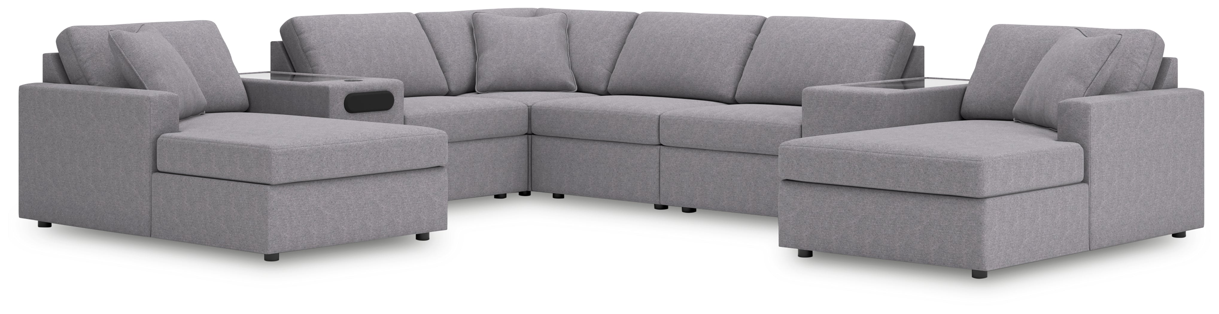 Luxury Living Gallery - Ashley Furniture - Modmax Sectional - RAF 8-Piece Sectional with Chaise / Granite - 92104S31