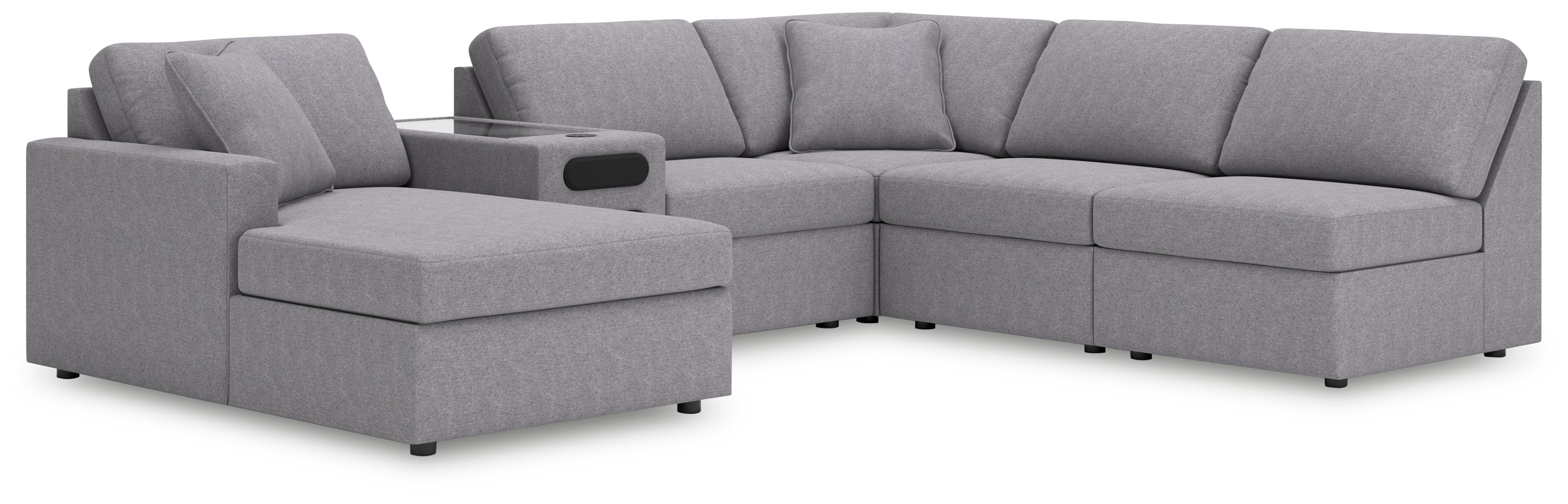 Luxury Living Gallery - Ashley Furniture - Modmax Sectional - RAF 6-Piece Sectional with Chaise / Granite - 92104S24