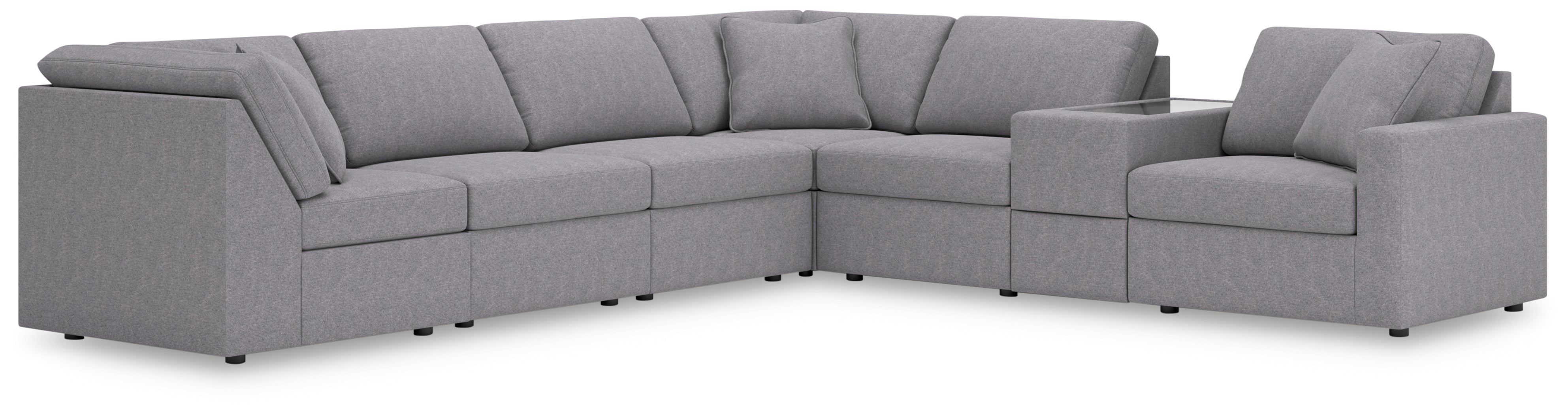 Luxury Living Gallery - Ashley Furniture - Modmax Sectional - 7-Piece Sectional with Storage Console / Granite - 92104S32