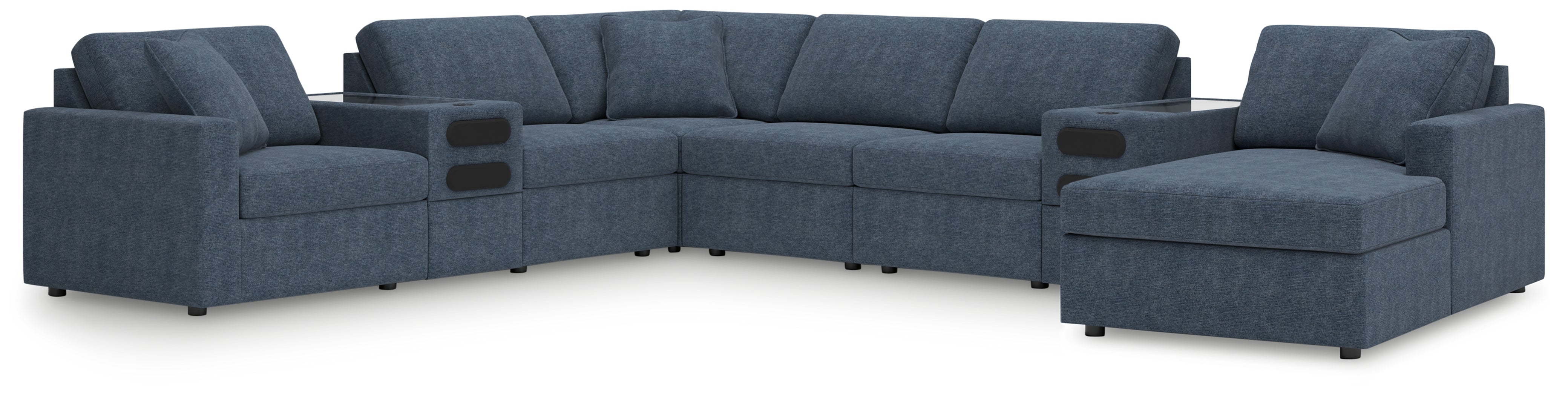 Luxury Living Gallery - Ashley Furniture - Modmax Sectional - RAF 8-Piece Sectional with Audio System and Chaise / Ink - 92121S48