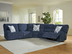 Luxury Living Gallery - Ashley Furniture - Acklen Place Sectional - 2-Piece Power Reclining Sectional / Navy - 93607S16