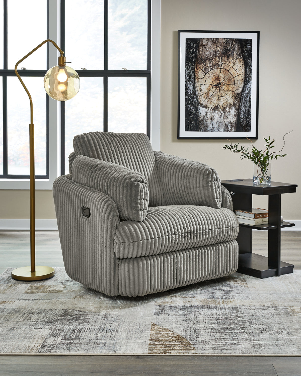 Luxury Living Gallery - Ashley Furniture - Tie-Breaker Living Room - Swivel Glider Recliner / Ivory - 9490261