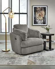 Luxury Living Gallery - Ashley Furniture - Tie-Breaker Living Room - Swivel Glider Recliner / Ivory - 9490261