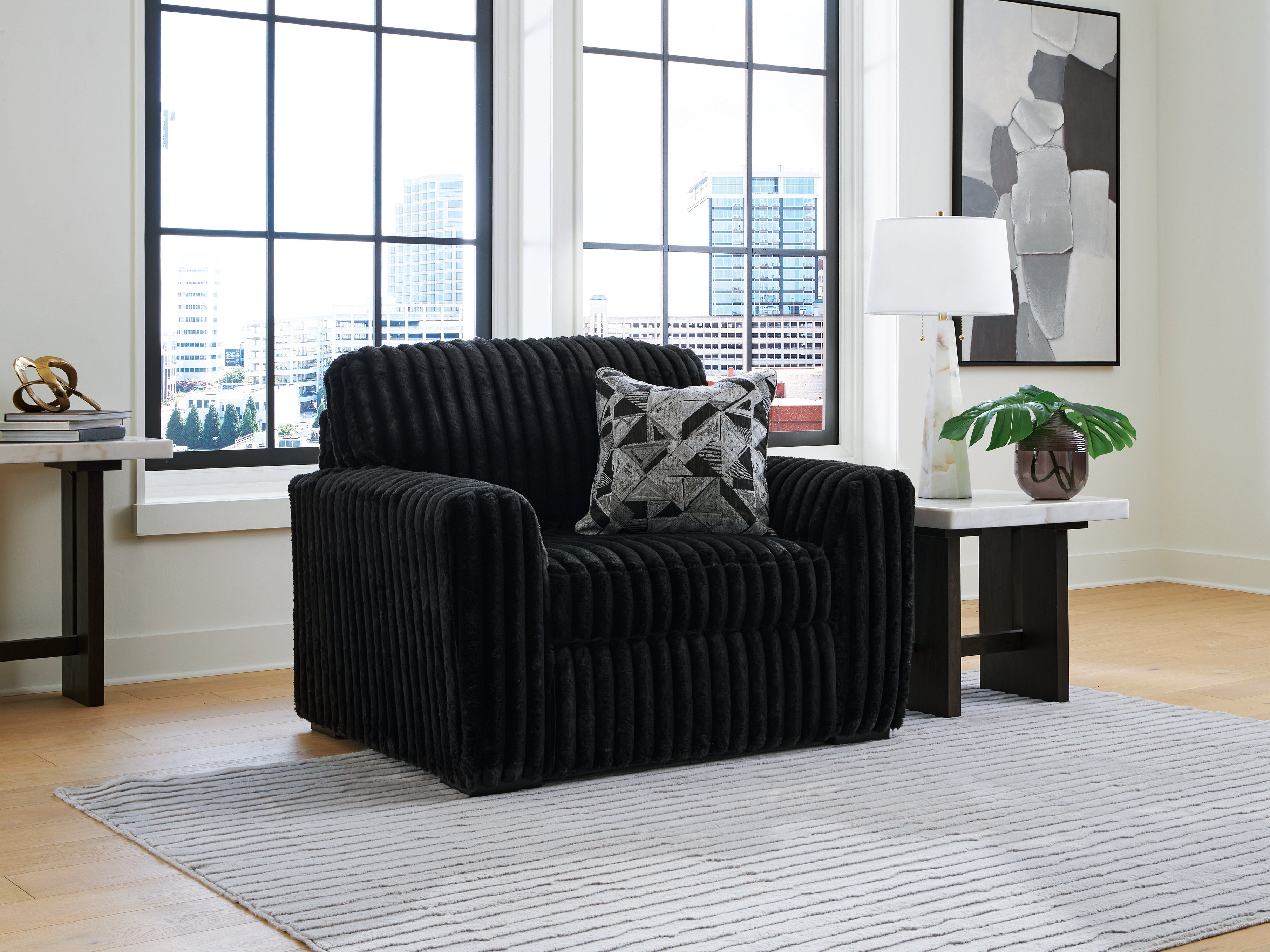 Luxury Living Gallery - Ashley Furniture - Midnight-Madness Living Room - Chair and a Half / Onyx - 9810323