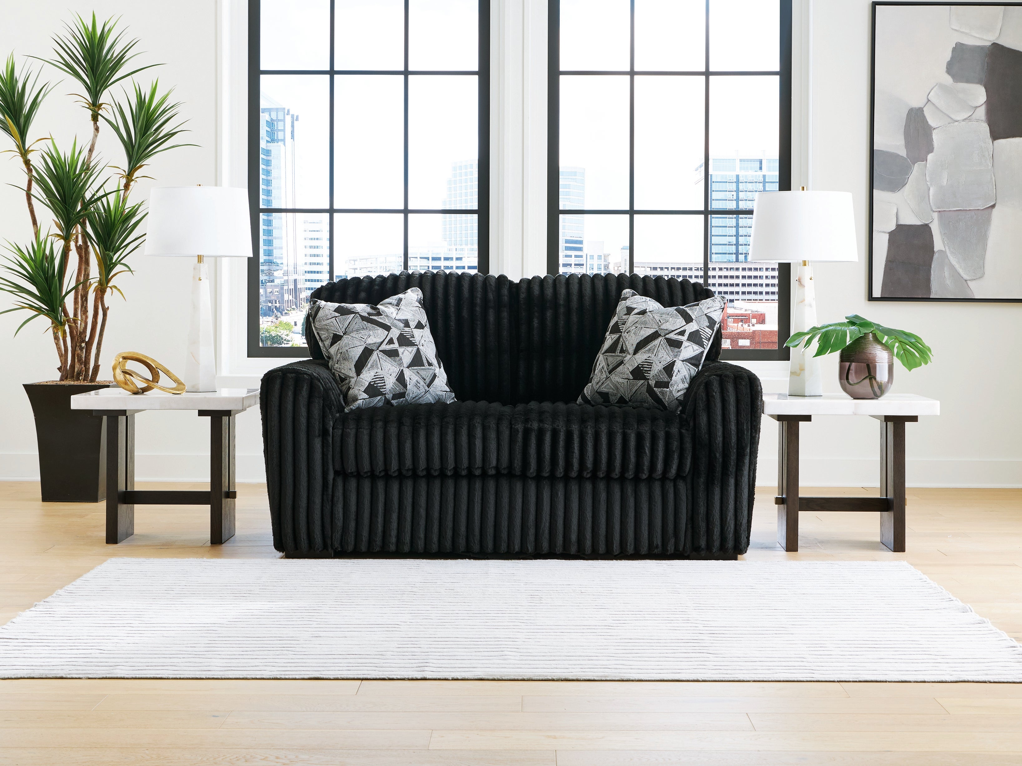 Luxury Living Gallery - Ashley Furniture - Midnight-Madness Living Room - Loveseat / Onyx - 9810335