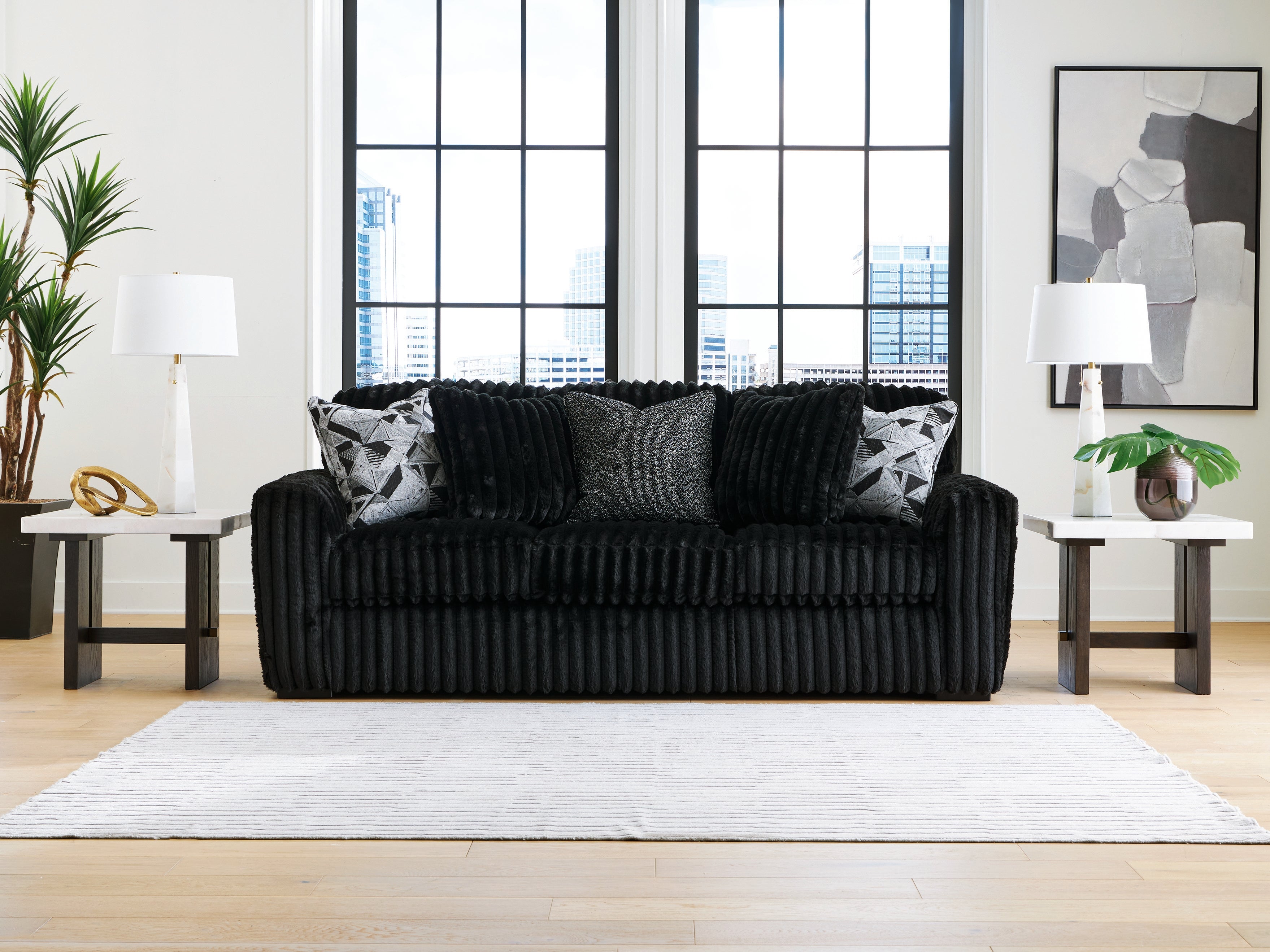 Luxury Living Gallery - Ashley Furniture - Midnight-Madness Living Room - Sofa / Onyx - 9810338