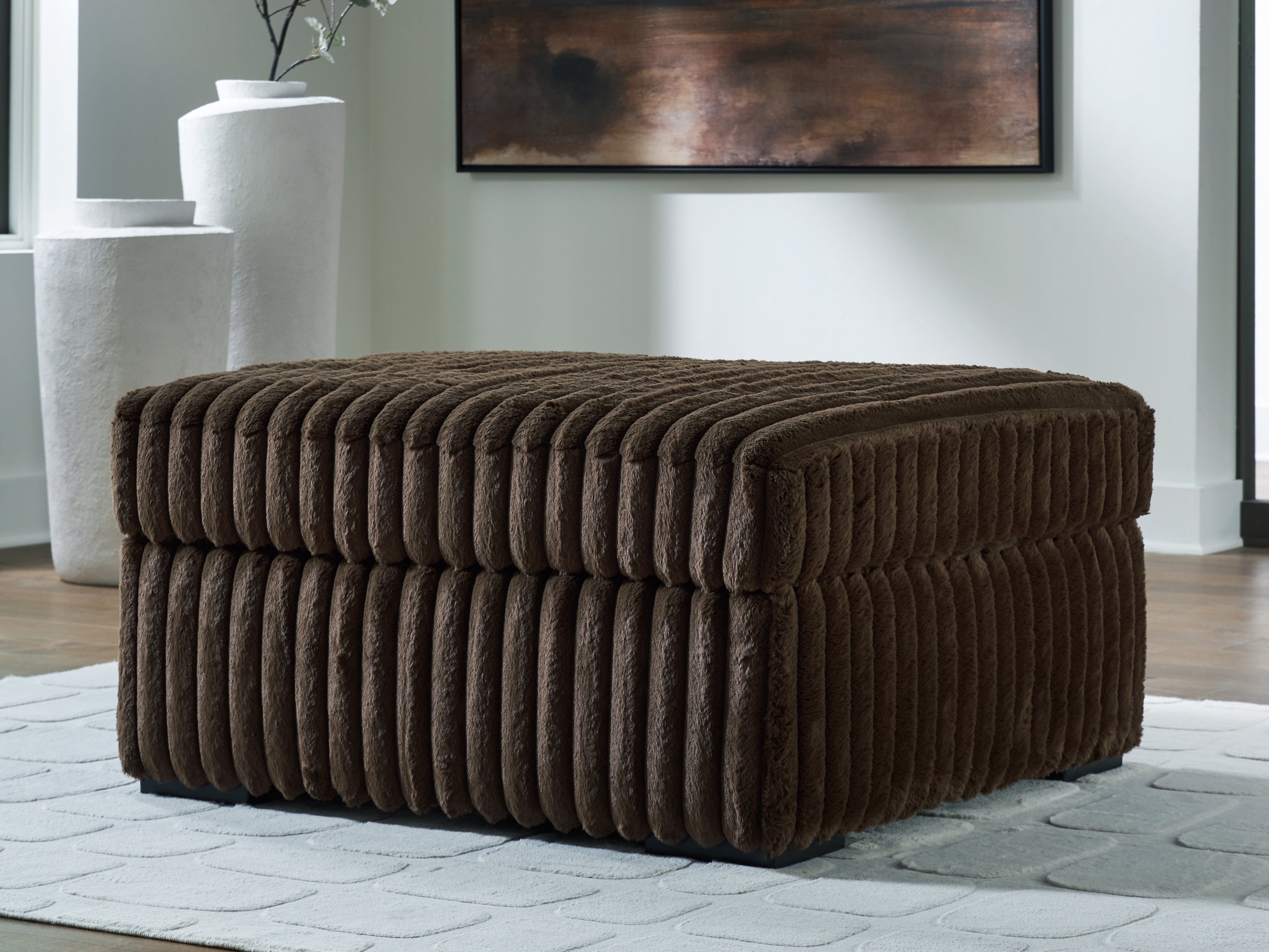 Luxury Living Gallery - Ashley Furniture - Midnight-Madness Living Room - Oversized Accent Ottoman / Chocolate - 9810408