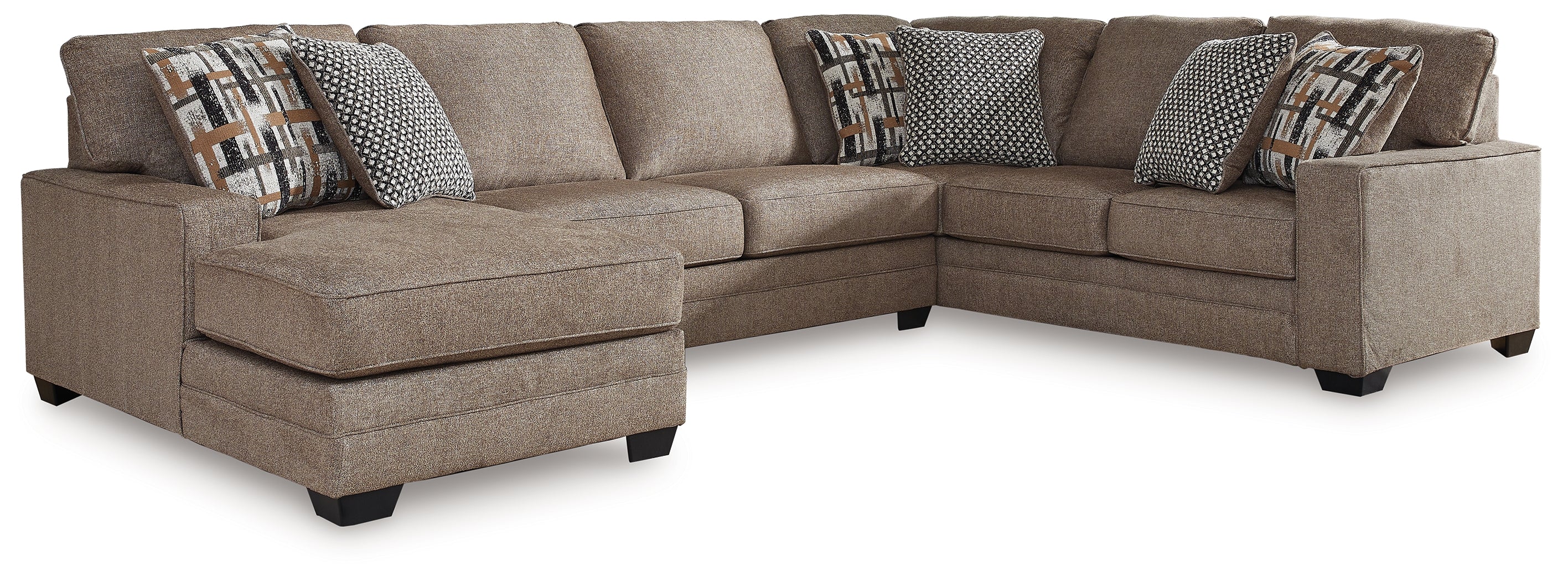 Luxury Living Gallery - Ashley Furniture - Cannonbrook Sectional - RAF 3-Piece Sectional with Chaise / Nutmeg - 98201S1