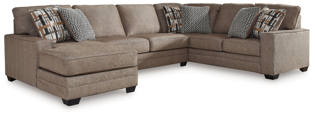 Luxury Living Gallery - Ashley Furniture - Cannonbrook Sectional - RAF 3-Piece Sectional with Chaise / Nutmeg - 98201S1