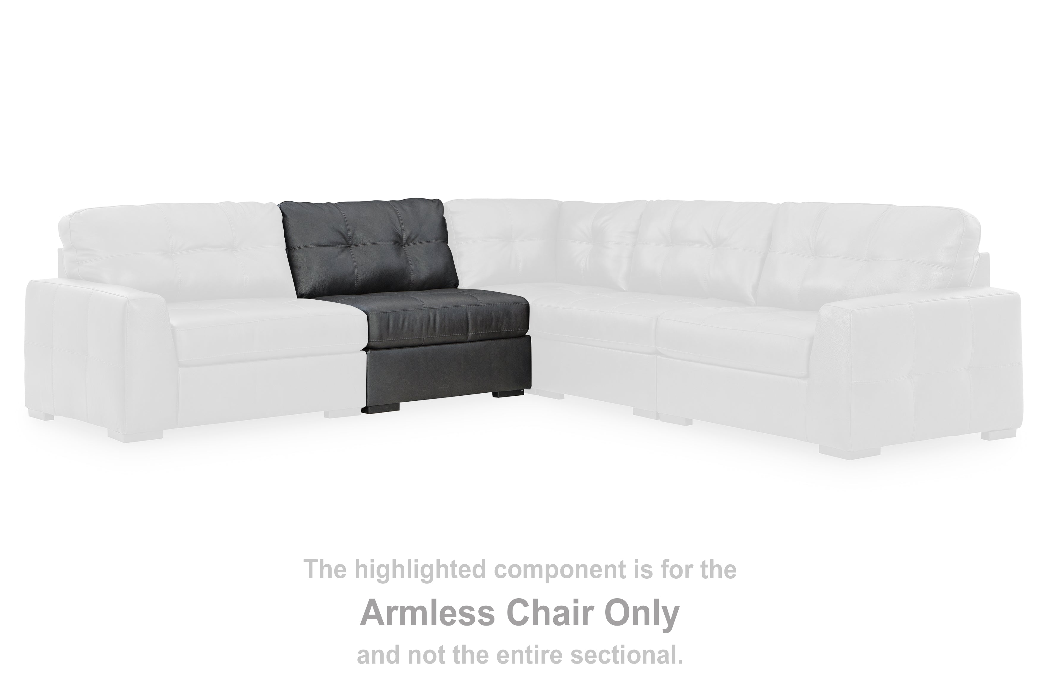 Luxury Living Gallery - Ashley Furniture - Brindley Pier Sectional - Armless Chair / Fog - 9950346