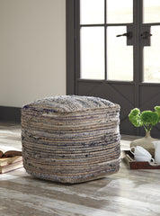 Luxury Living Gallery - Ashley Furniture - Absalom Pouf - Pouf / Denim - A1000550