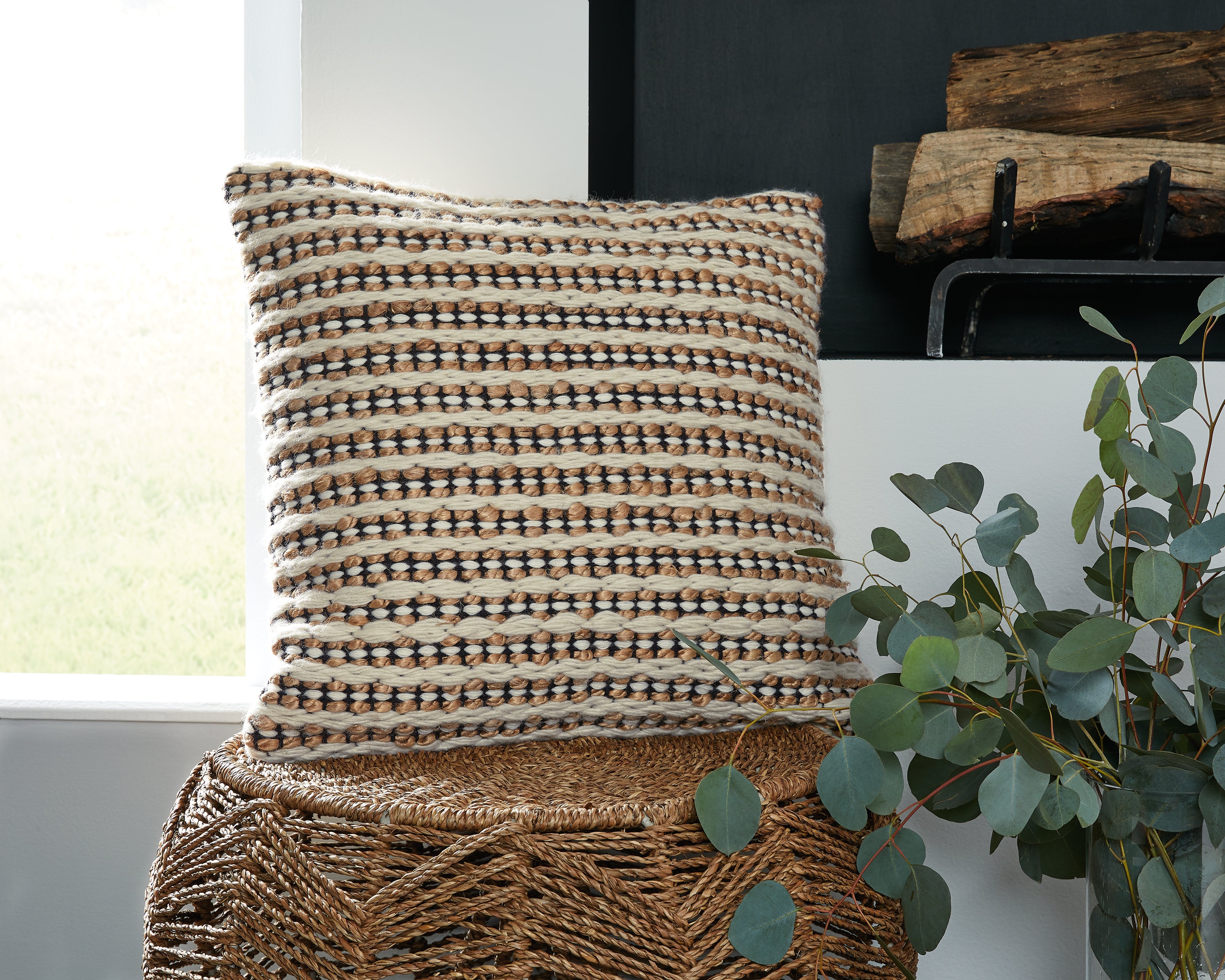 Luxury Living Gallery - Ashley Furniture - Nealington Pillows - Pillow / Brown/Black/White - A1000929P
