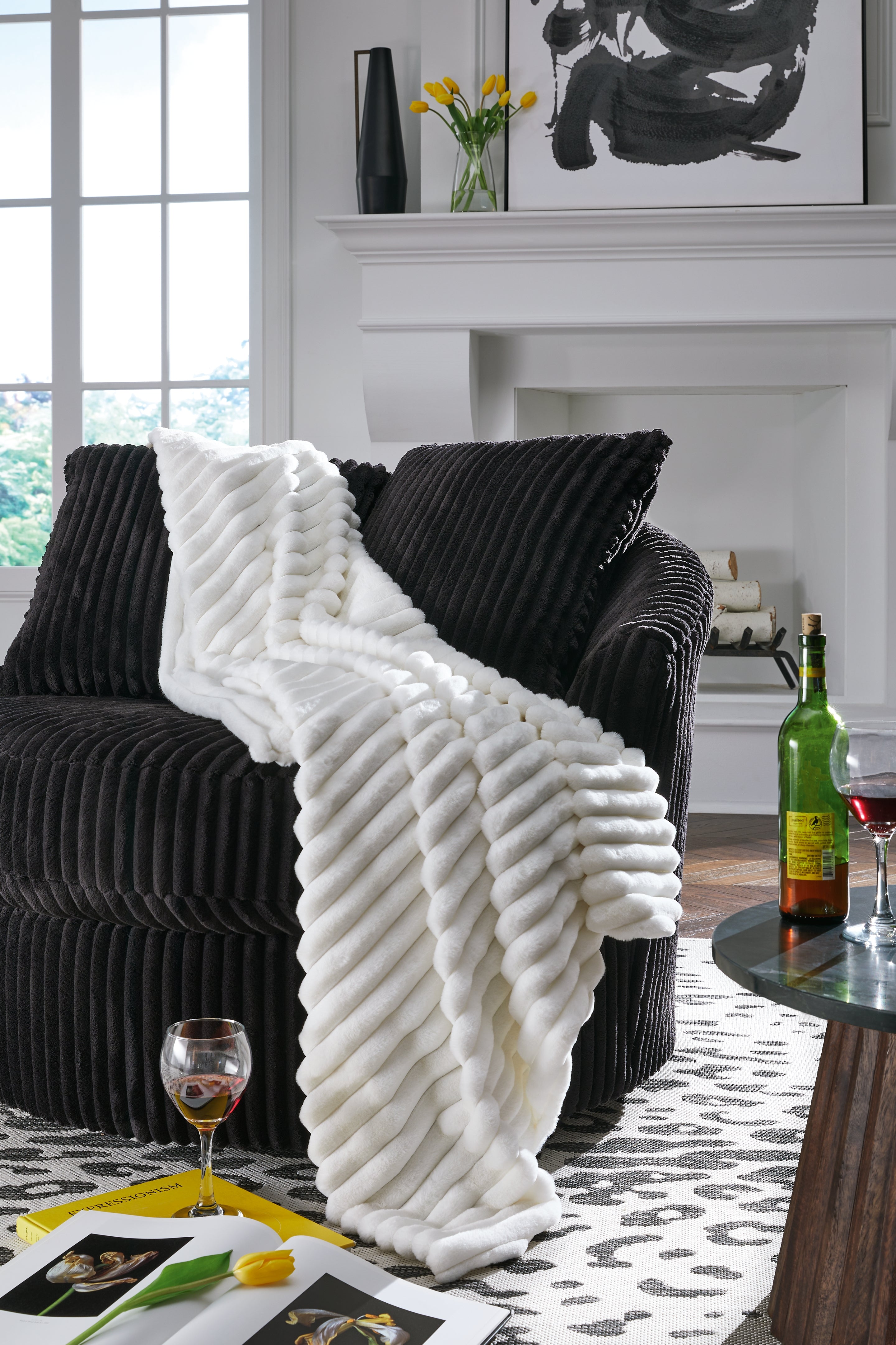 Luxury Living Gallery - Ashley Furniture - Alsonwell Throw - Throw / White - A1001080T