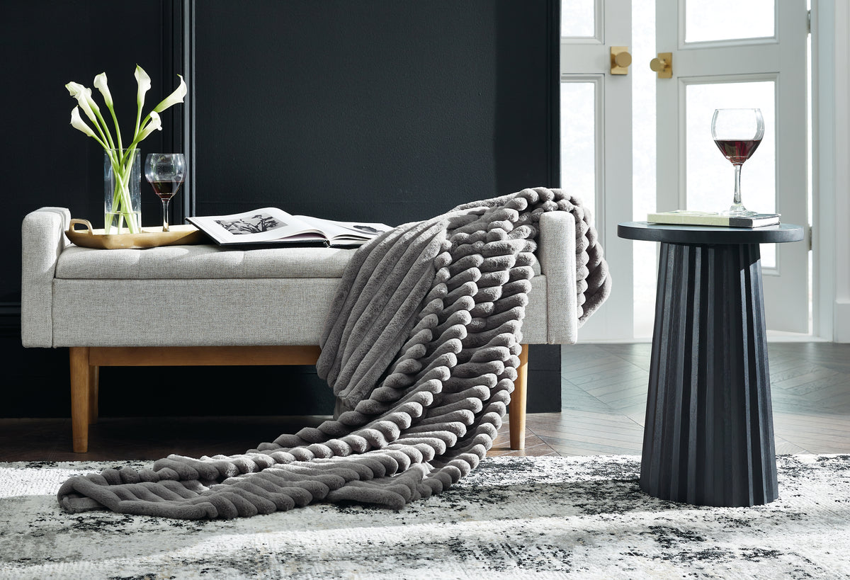 Luxury Living Gallery - Ashley Furniture - Alsonwell Throw (Set of 3) - Throw (3/CS) / Gray - A1001081