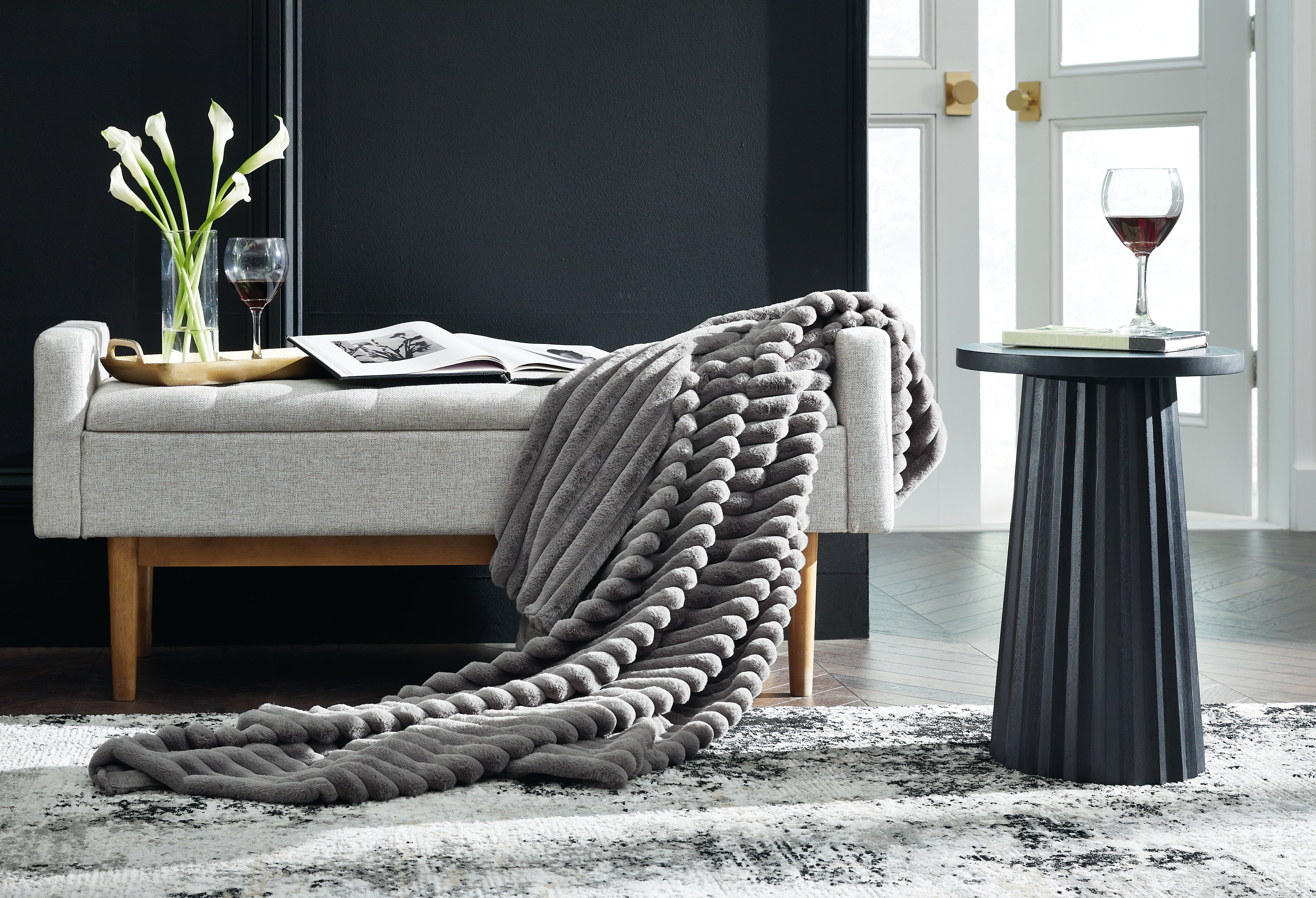 Luxury Living Gallery - Ashley Furniture - Alsonwell Throw - Throw / Gray - A1001081T