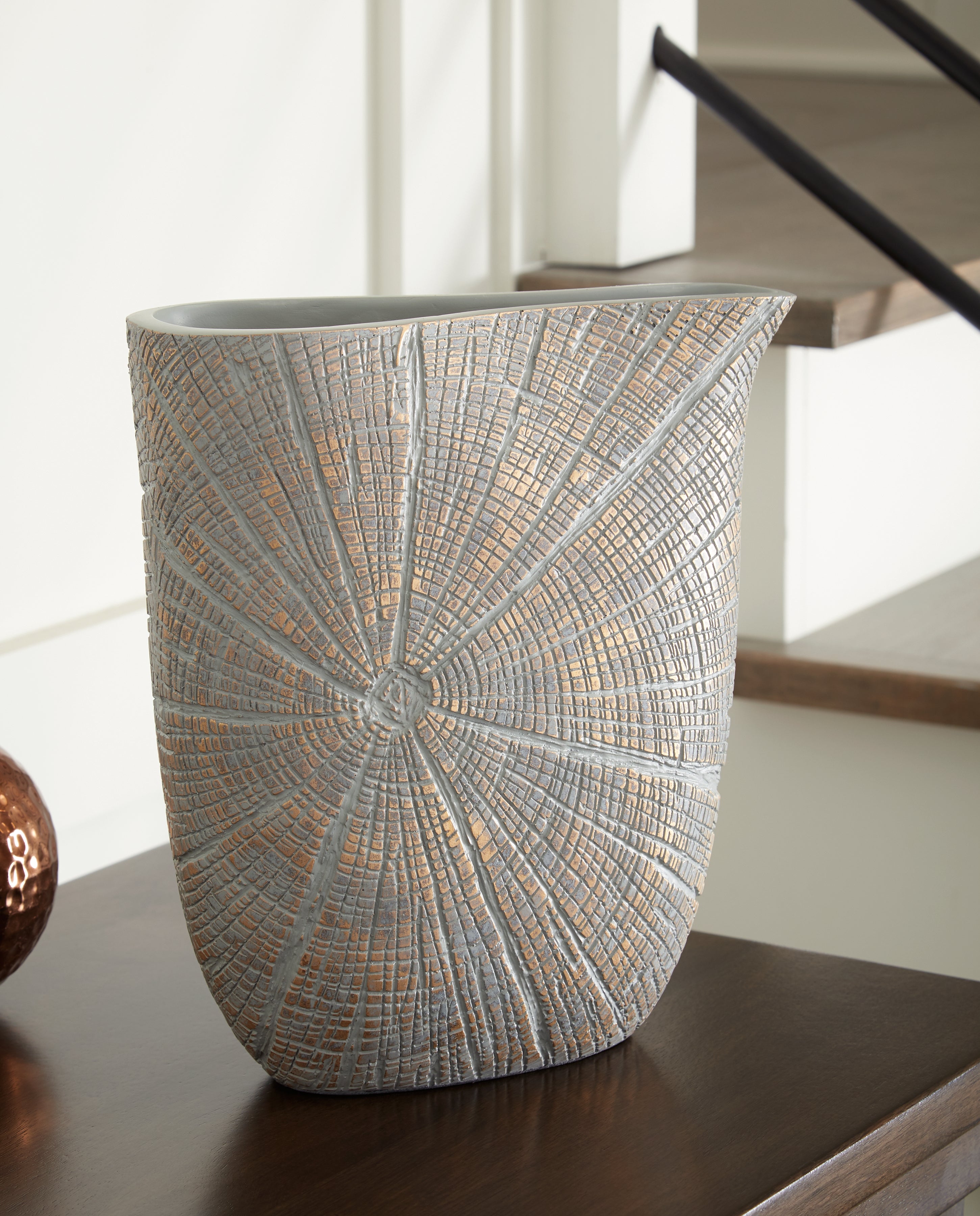 Luxury Living Gallery - Ashley Furniture - Ardenley Vase - Vase (2/CS) / Antique Gold Finish - A2000607